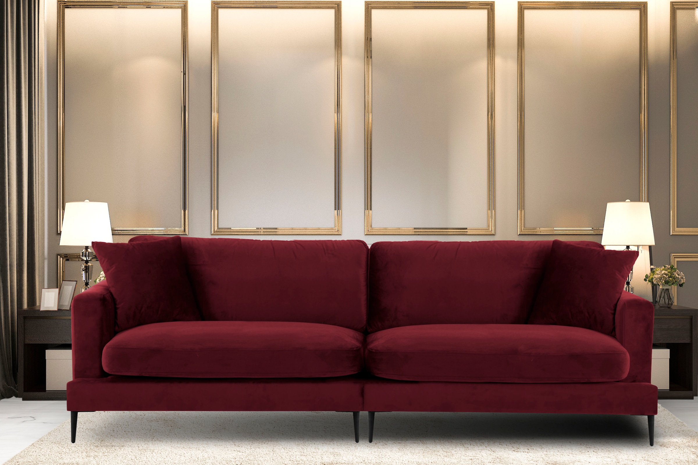 Home affaire Big-Sofa "Cozy elegantes Designsofa, Maße B/T/H: 252/97/80 cm" günstig online kaufen