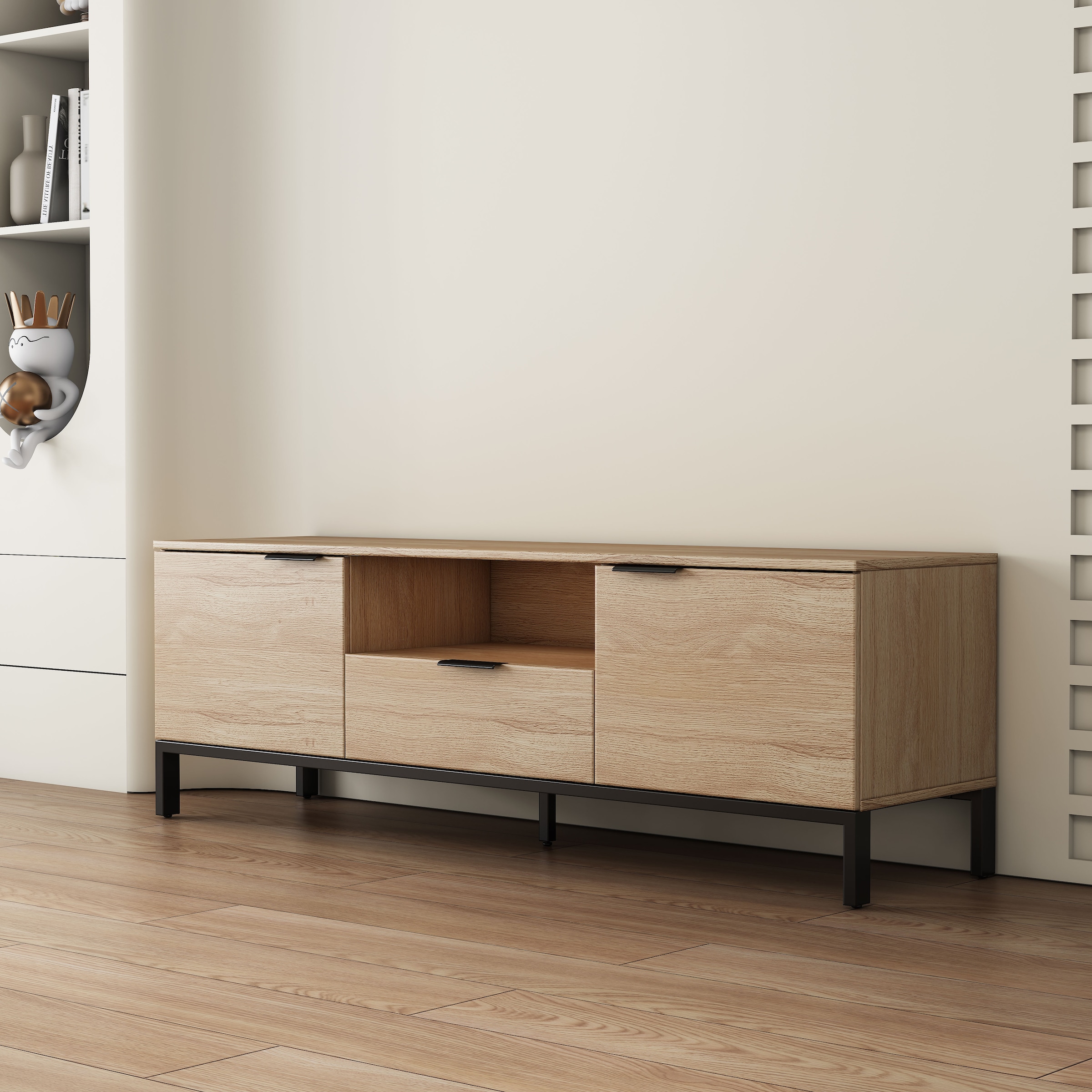 OTTO home TV-Board »Jorinde« Melaminoberfläche, flexibler Stauraum und robustes Metallgestell