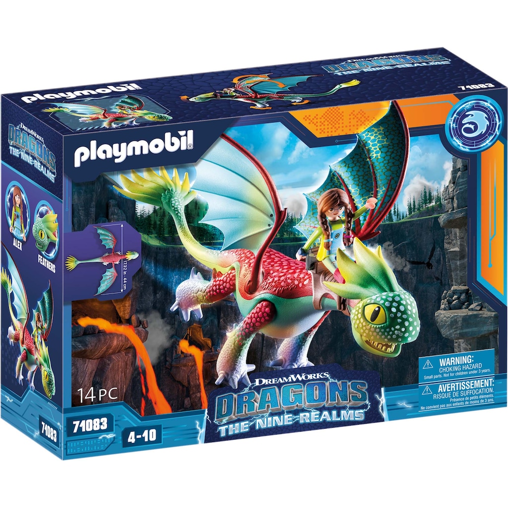 Playmobil® Konstruktions-Spielset »Dragons: The Nine Realms - Feathers & Alex (71083)«, (14 St.), Made in Germany