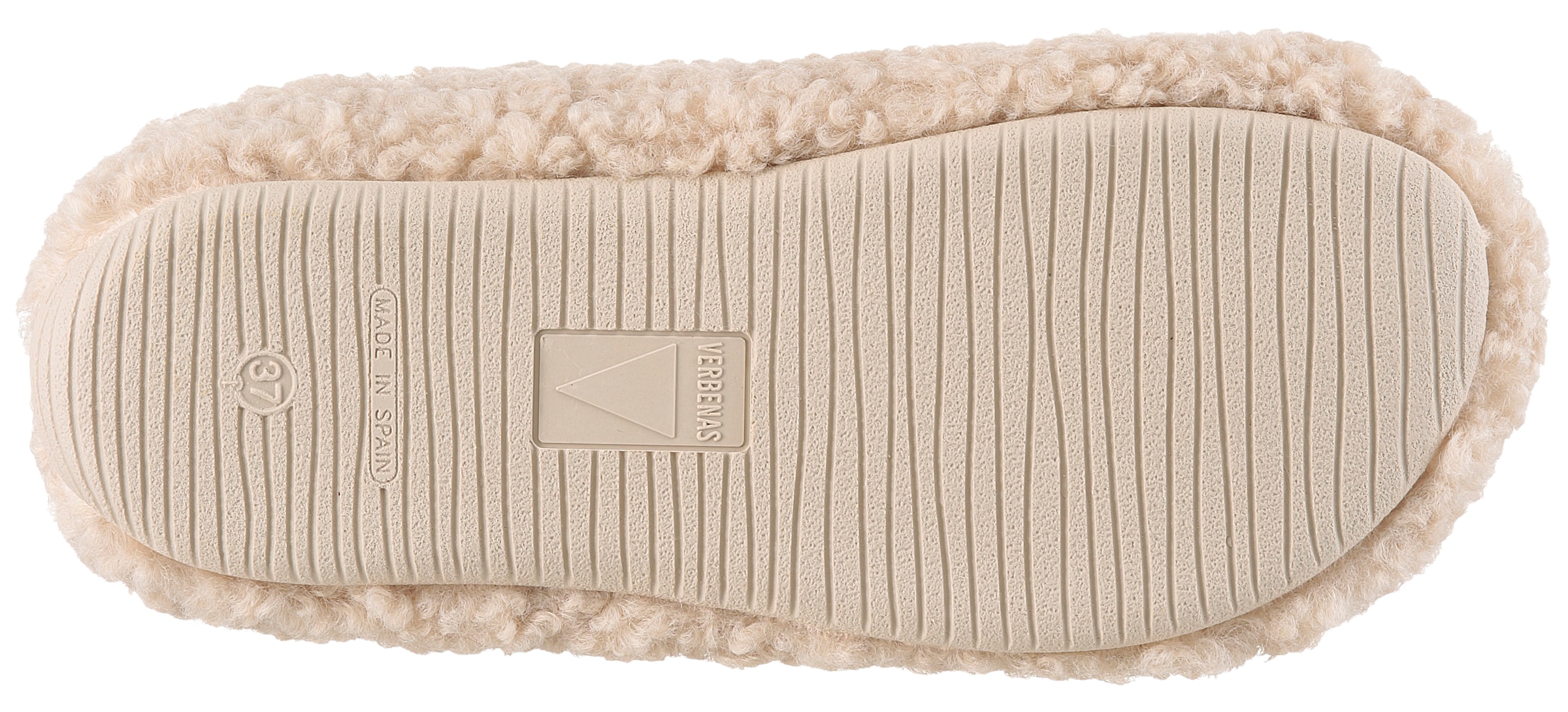 VERBENAS Pantoffel »York Curly«, Homeslipper, Hausschuh, Wohlfühlschuh mit Label