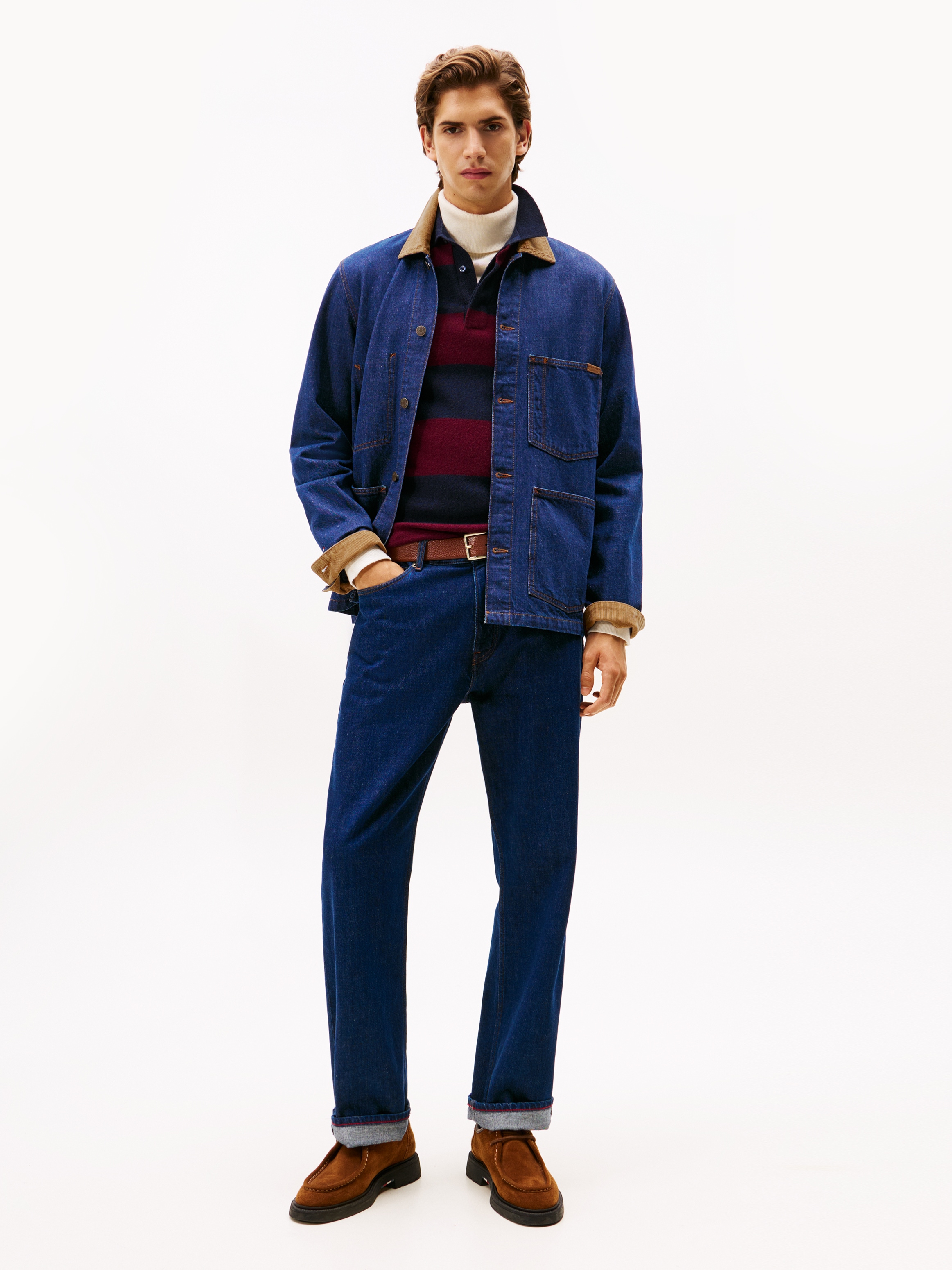 Tommy Hilfiger Jeansjacke »CHORE JACKET«, Freizeitjacke, Übergangsjacke mit Cord-Kragen, regular fit