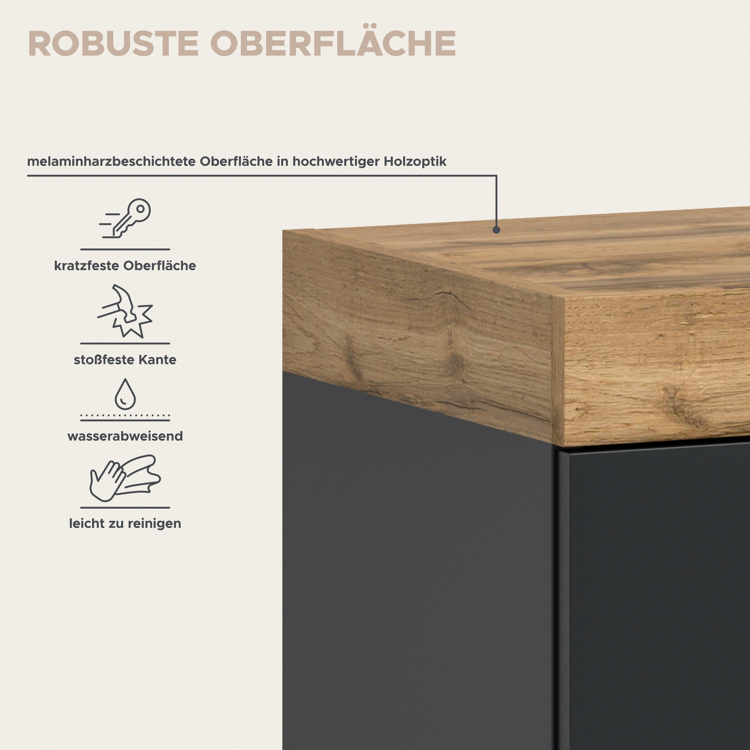 OTTO home Sideboard »MAMBO II, Breite 200cm, 4 Türen, 4 Schubkästen, 8 Fächer« 1 Stk. tlg. Kommode, Anrichte, Wohnzimmer, Schlafzimmer