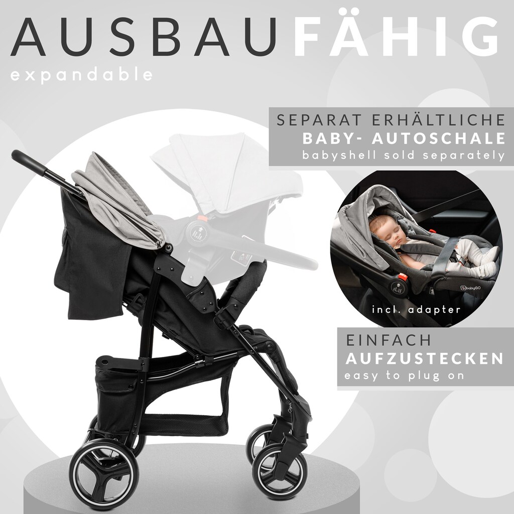 BabyGo Sport-Kinderwagen »Basket, Grey melange«