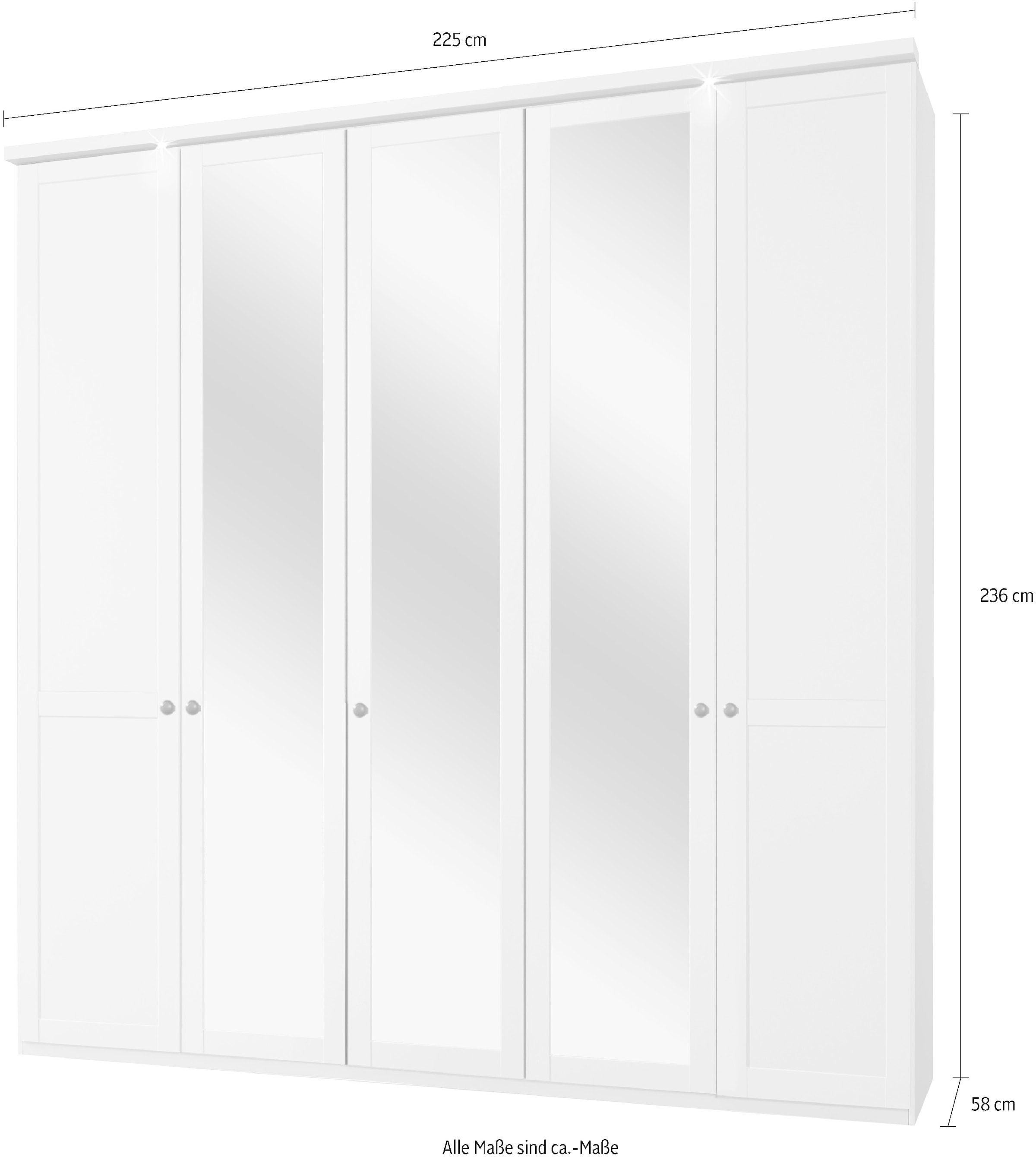 Wimex Kleiderschrank »New York mit Spiegeltüren«, in 5 Breiten und 2 Höhen