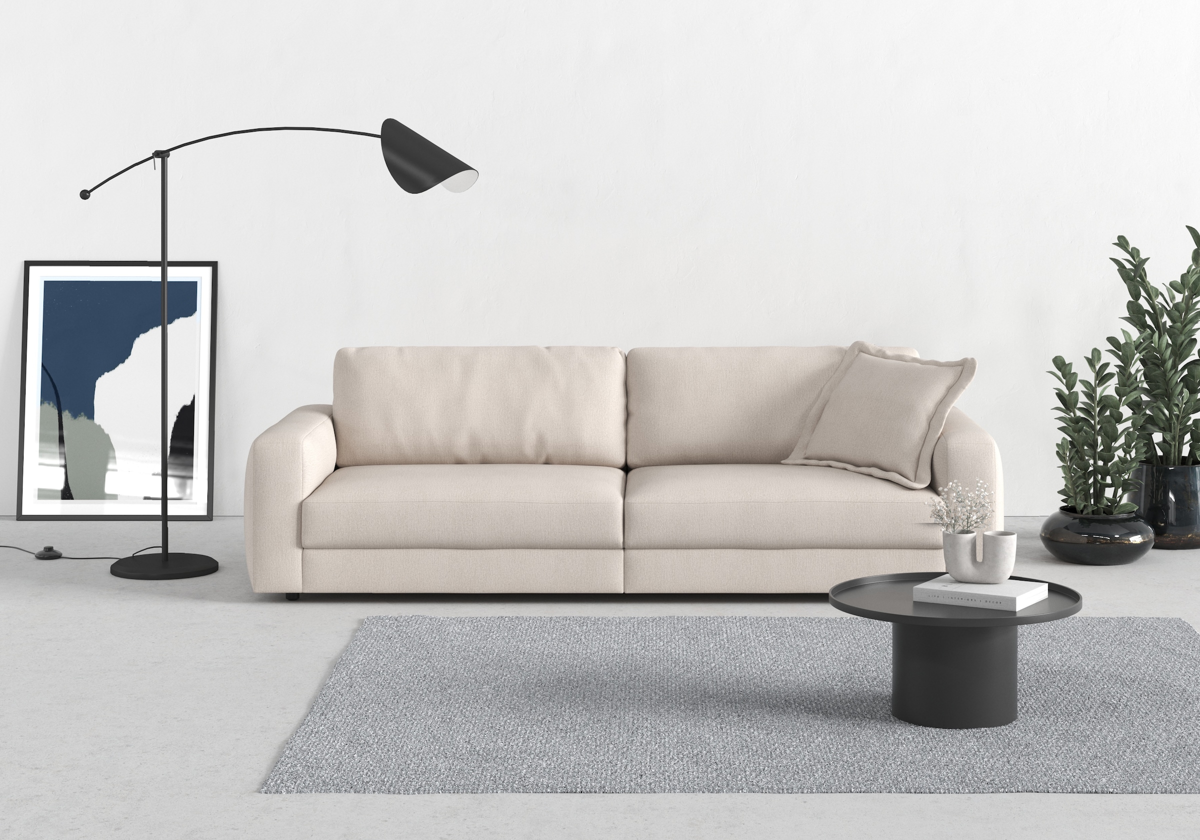 TRENDMANUFAKTUR Big-Sofa "Bourbon, Designsofa, Mega Sofa mit tollem Sitzkomfort, Breite 264cm" mit extra hohem Sitzkomfort, in trendigem Cord Bezug erhältlich
