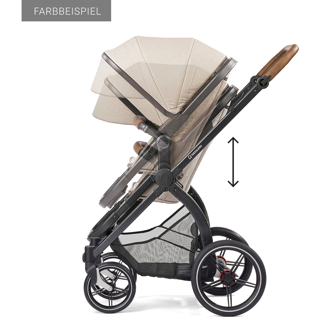 Gesslein Kombi-Kinderwagen »FX4 Soft+ mit Aufsatz Life, schwarz/tabak, sand«