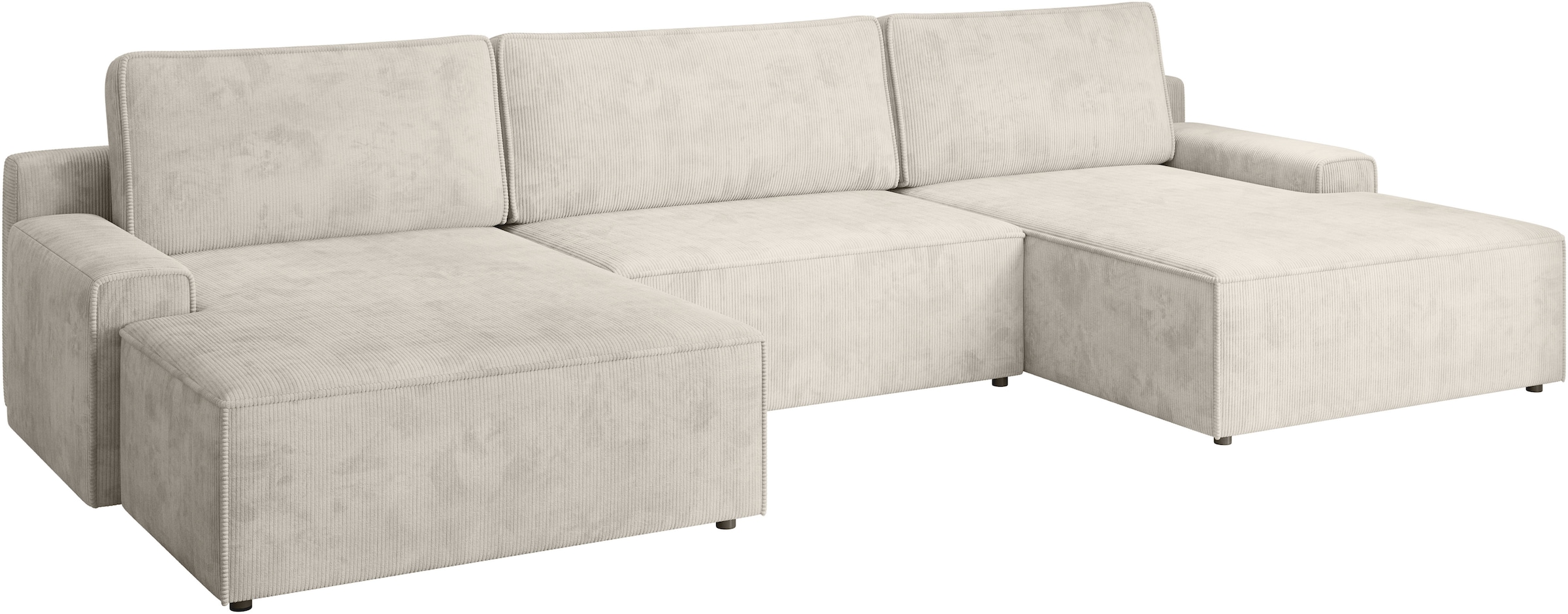 TRENDMANUFAKTUR Wohnlandschaft »Challenge, Schlafsofa mit Bettkasten, Couch in U-Form, Breite 333 cm«, XXL Sofa mit Bettkasten & Schlaffunktion, auch in trendigem Cordstoff