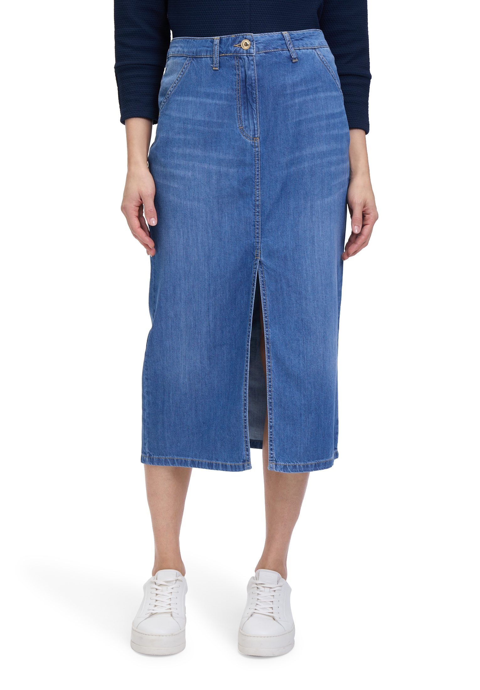 Betty Barclay Midirock "Betty Barclay Damen Jeansrock mit Waschung", Form günstig online kaufen