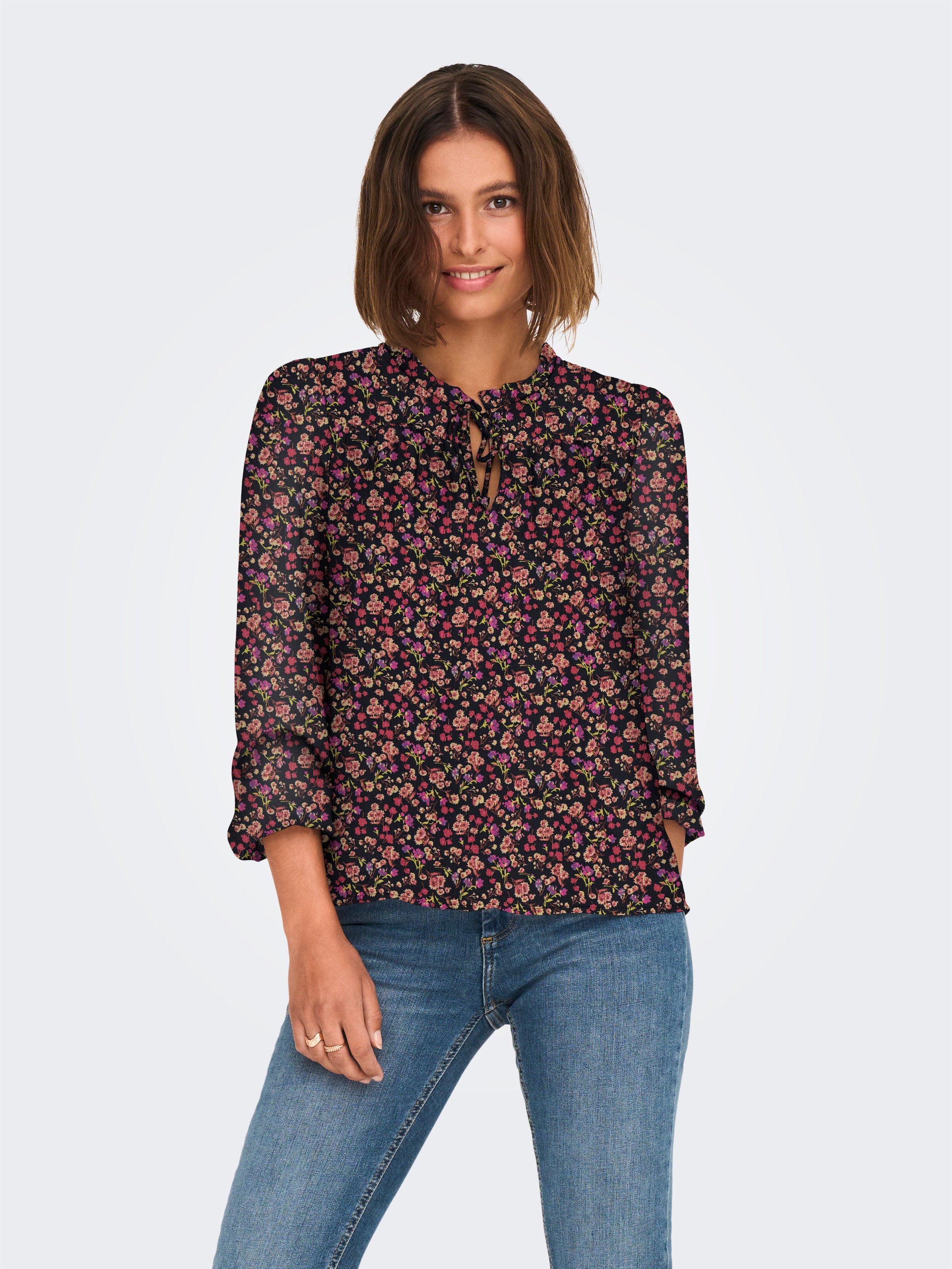ONLY Chiffonbluse "ONLDITSY L/S BLOUSE WVN" Kunstfaser, regular fit günstig online kaufen