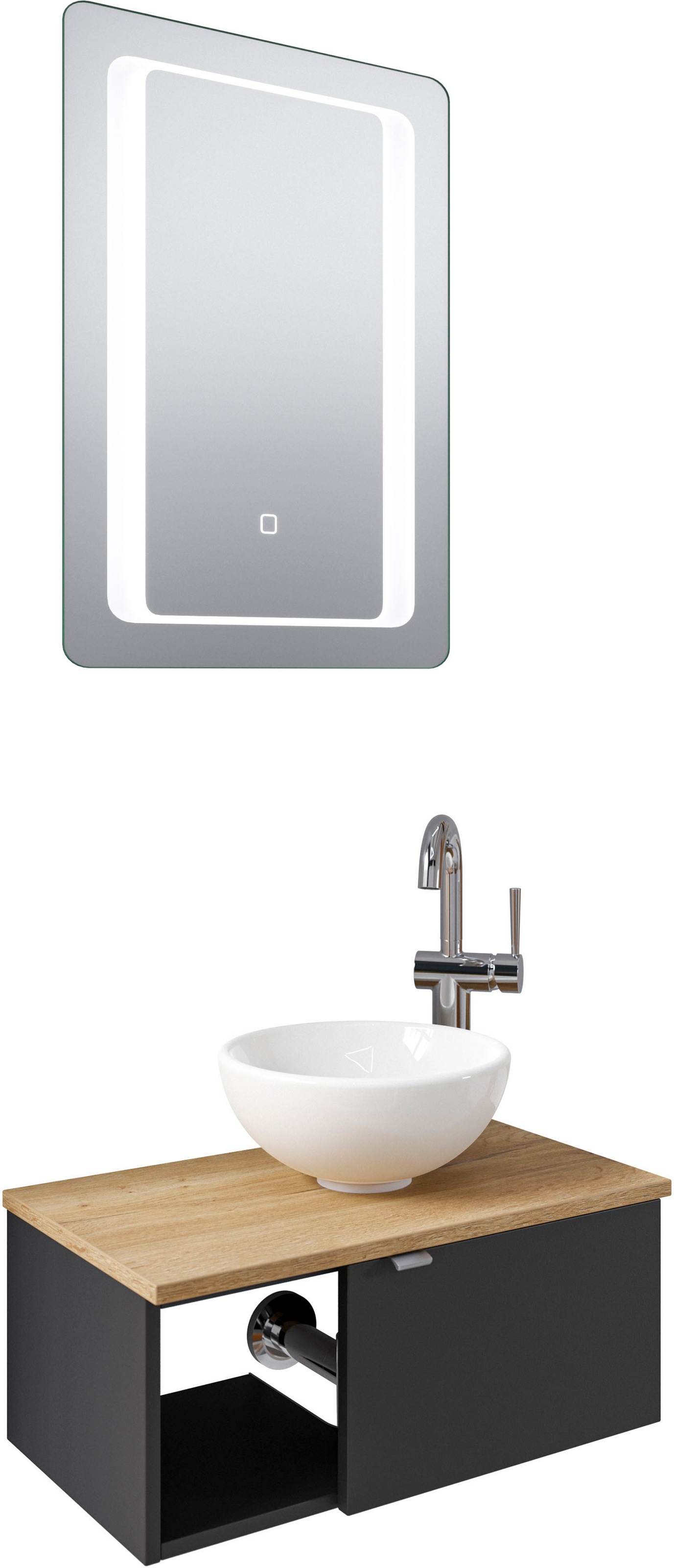 Saphir Badmöbel-Set "Serie 6915" 4 Stk. tlg. Gäste-Bad, 61 cm breit, mit LE günstig online kaufen