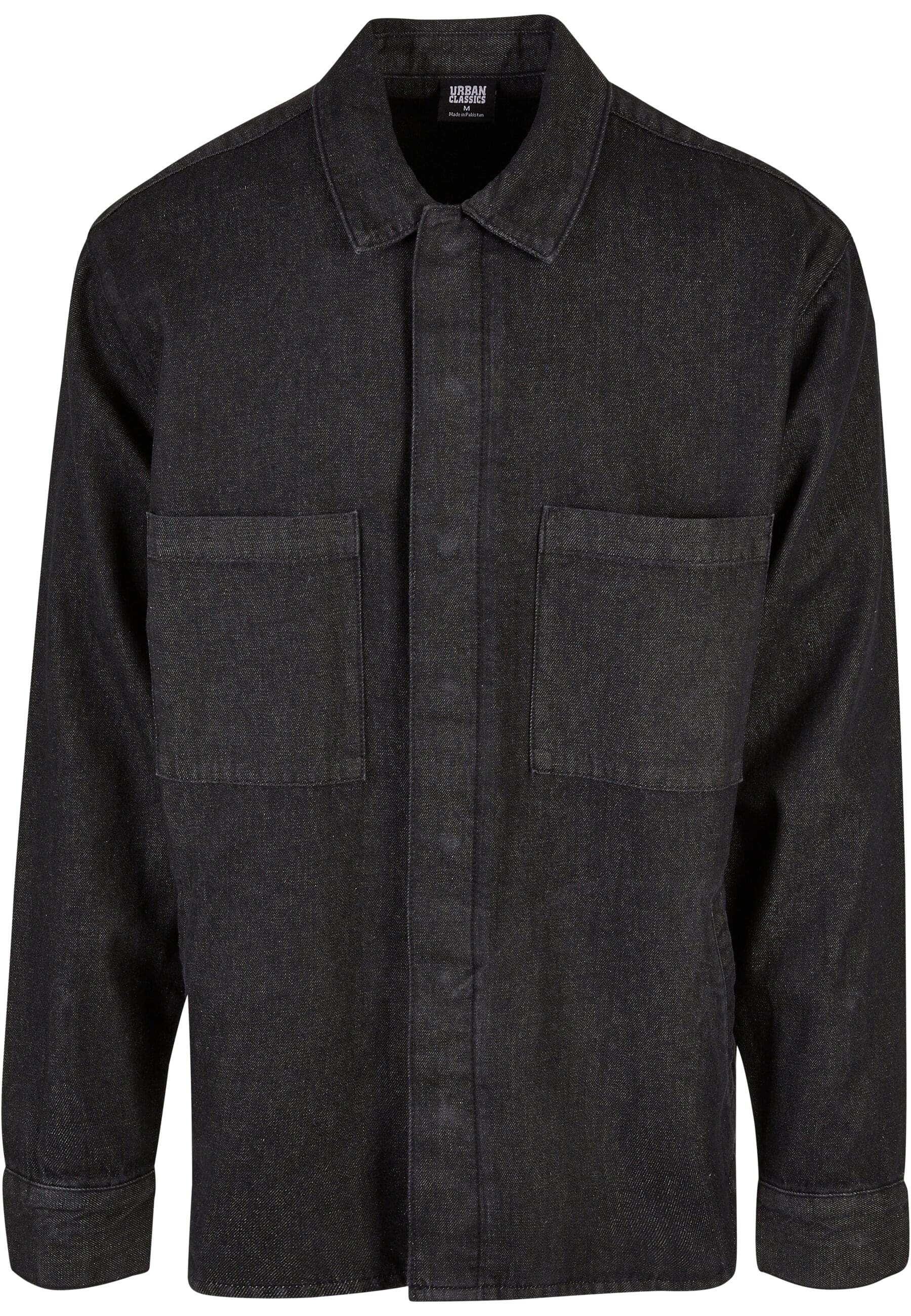 URBAN CLASSICS Langarmhemd "Urban Classics Herren Oversized Denim Pocket Shirt", (1 tlg.)