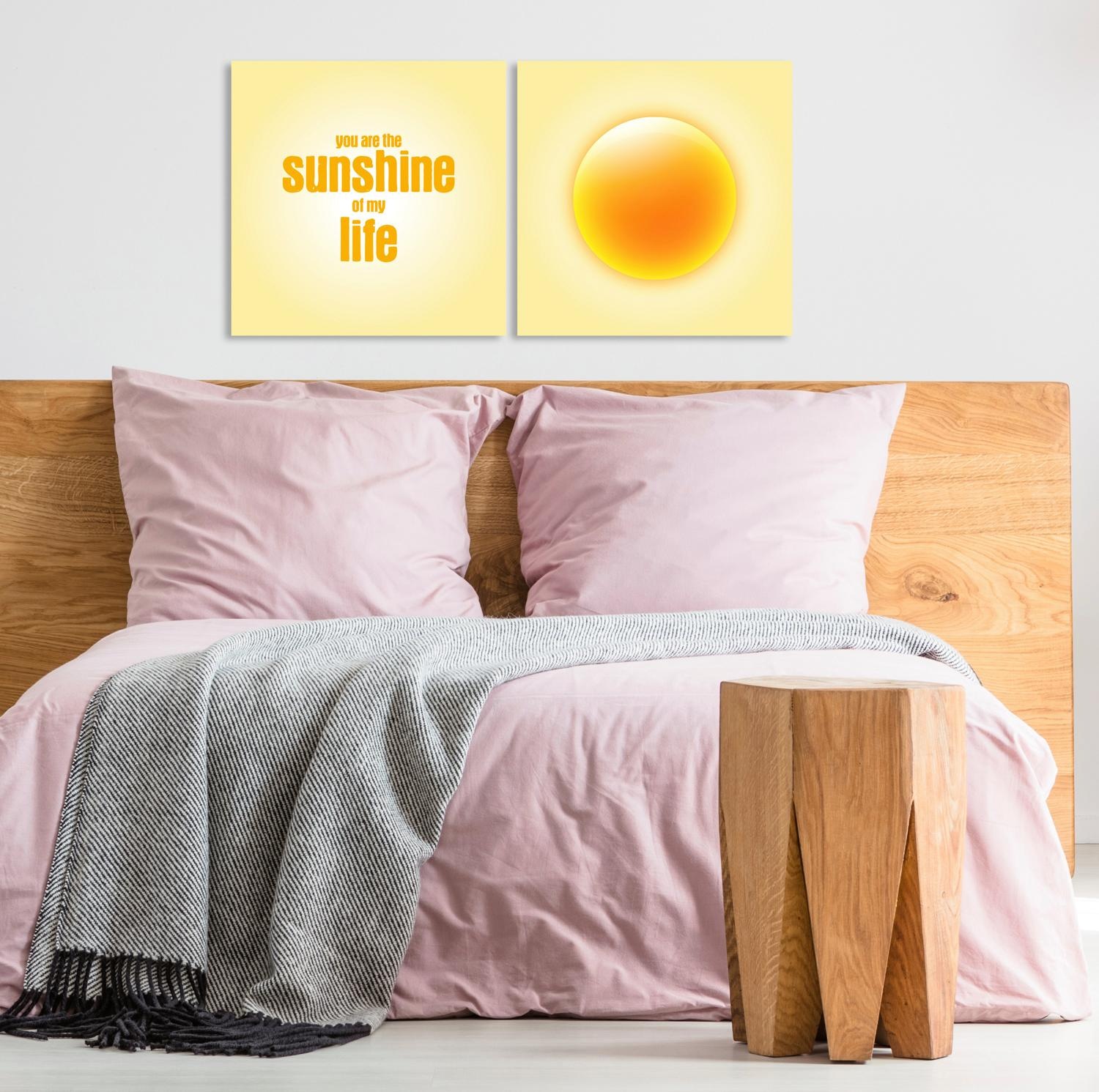 queence Leinwandbild "Sunshine", Sonnenaufgang-Kunst-Modern-Spa-Spa Bilder- günstig online kaufen