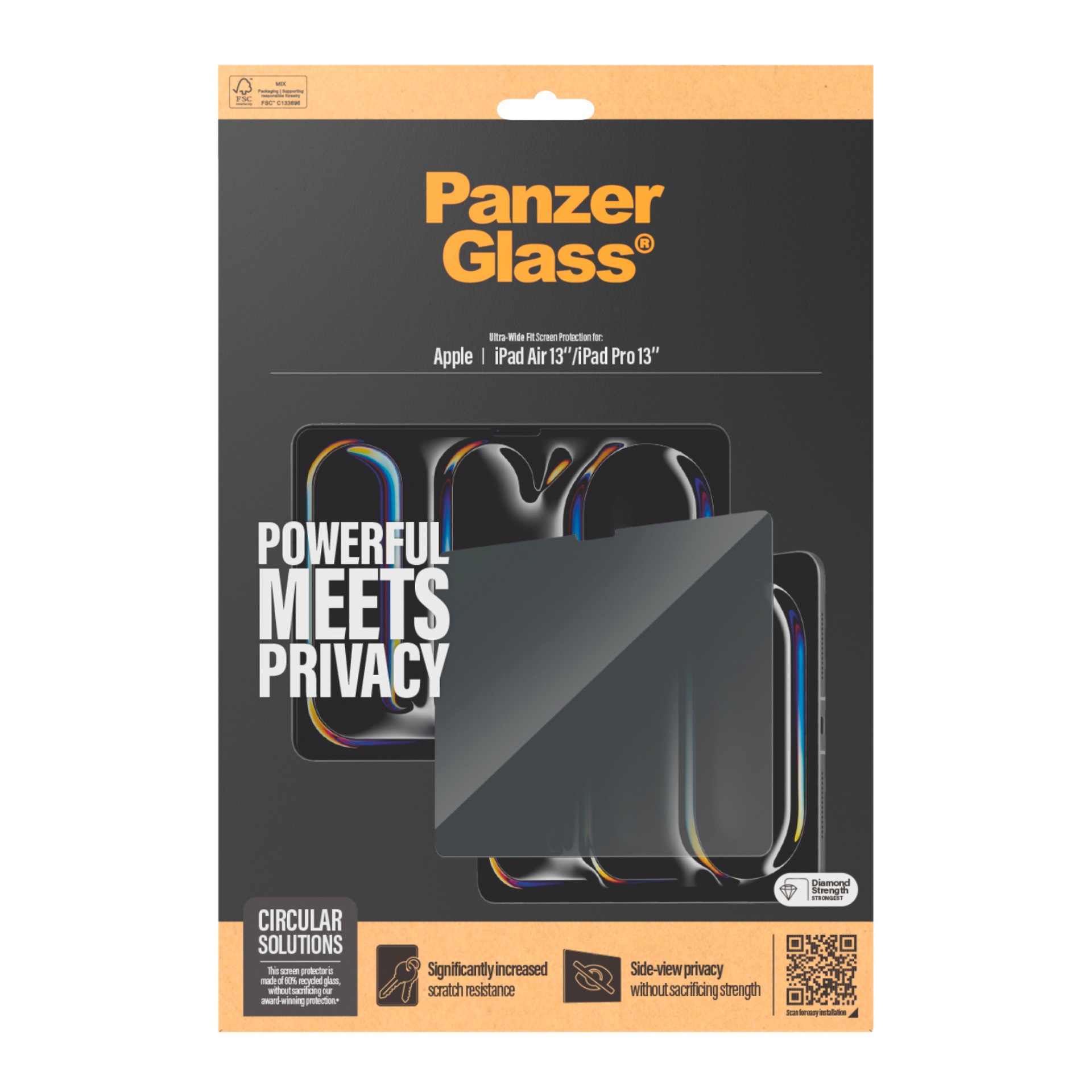 PanzerGlass Displayschutzglas »Ultra-Wide Fit Privacy Screen Protection«, für Apple iPad Air-Apple iPad Pro 13, Displayschutzfolie, Schutzfolie, Sichtschutz, kratz- & stoßfest