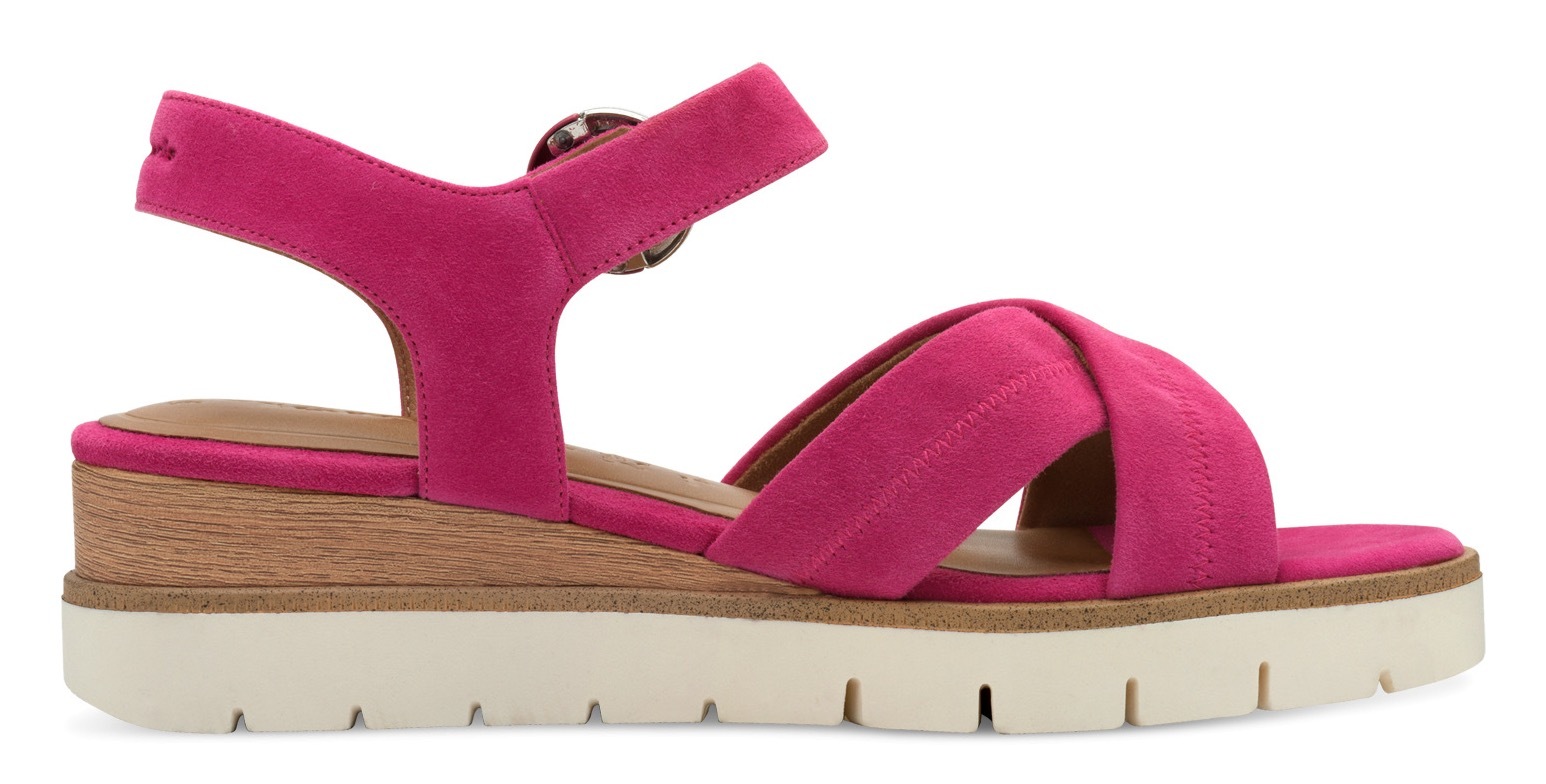 Thumbnail - Tamaris Keilsandalette, Riemchensandale, Sommerschuh mit dezenten Ziernähten