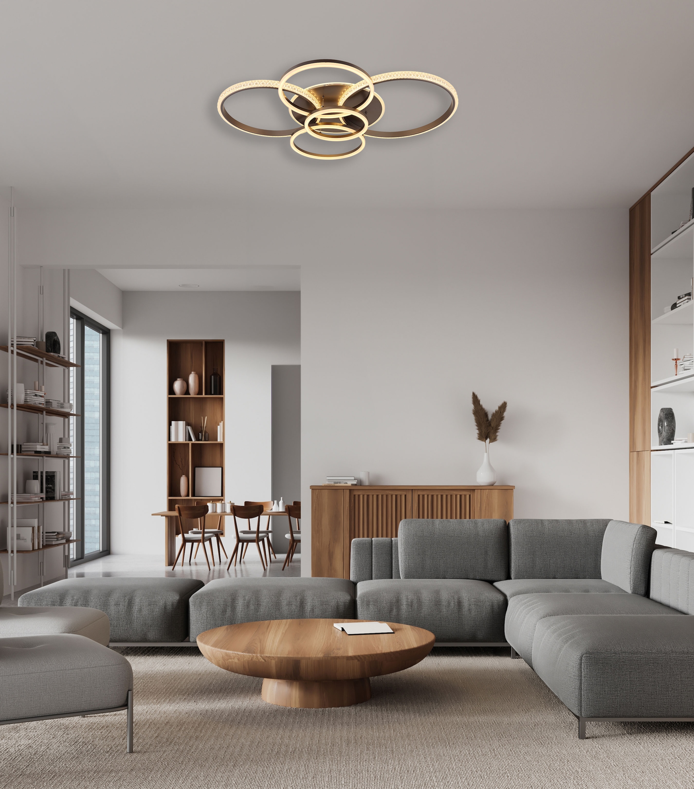 GLOBO LIGHTING Deckenleuchte »LORELEI« LED-Modul 1 Stk. Warmweiß Deckenlampe Wohnzimmer-Leuchte Schlafzimmer-Leuchte Flur Küche