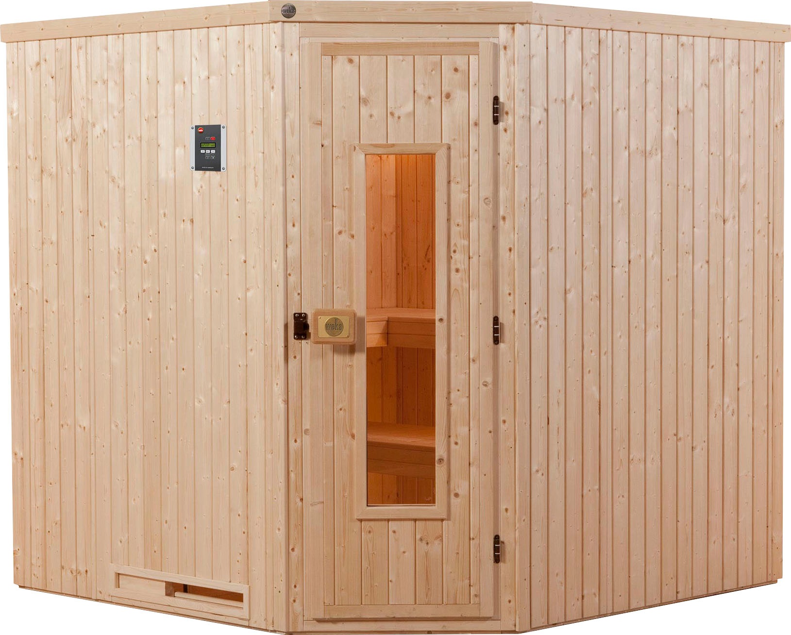 Sauna »Varberg«, (Set), 7,5 kW Bio-Ofen mit digitaler Steuerung