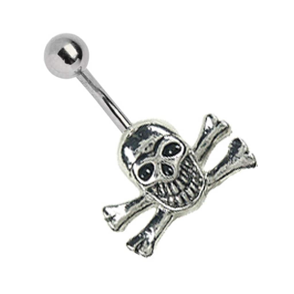 Adelia´s Bauchnabelpiercing »Piercing  Bauchnabelpiercing«, Banane mit Totenkopf aus Pewter