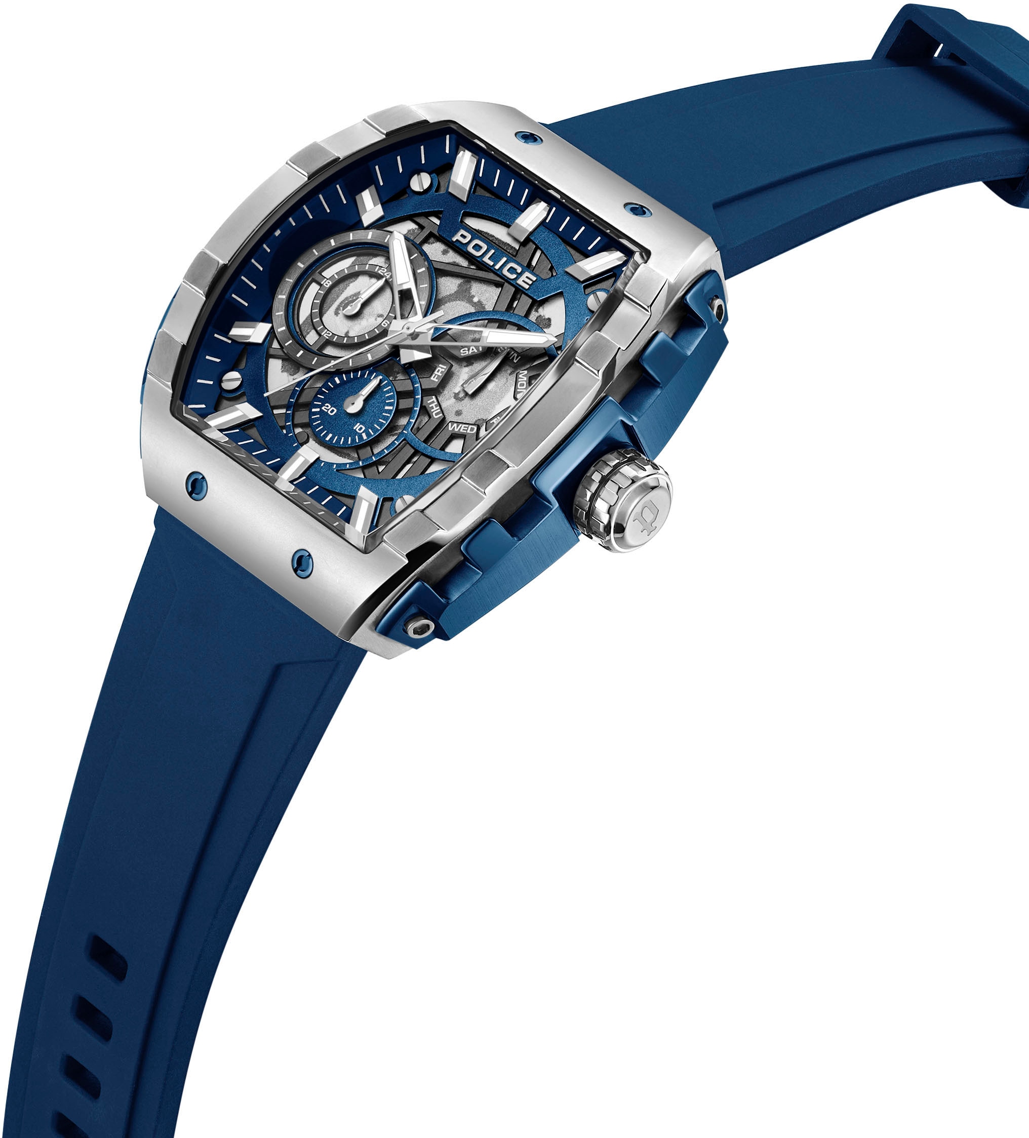 Police Multifunktionsuhr »FLASH«, Quarzuhr, Armbanduhr, Herrenuhr, Silikonarmband, analog