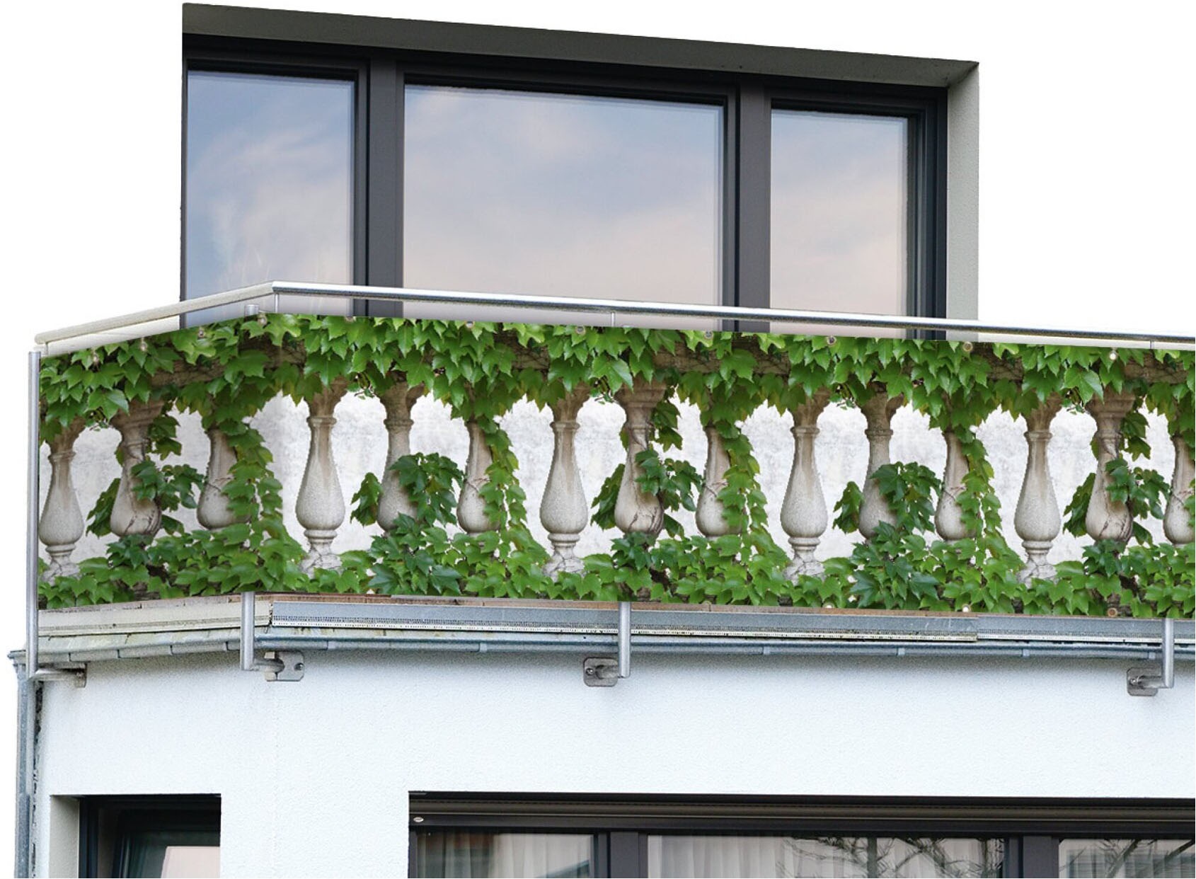 Maximex Balkonsichtschutz 5 m, reißfest, mit Efeu-Motiv