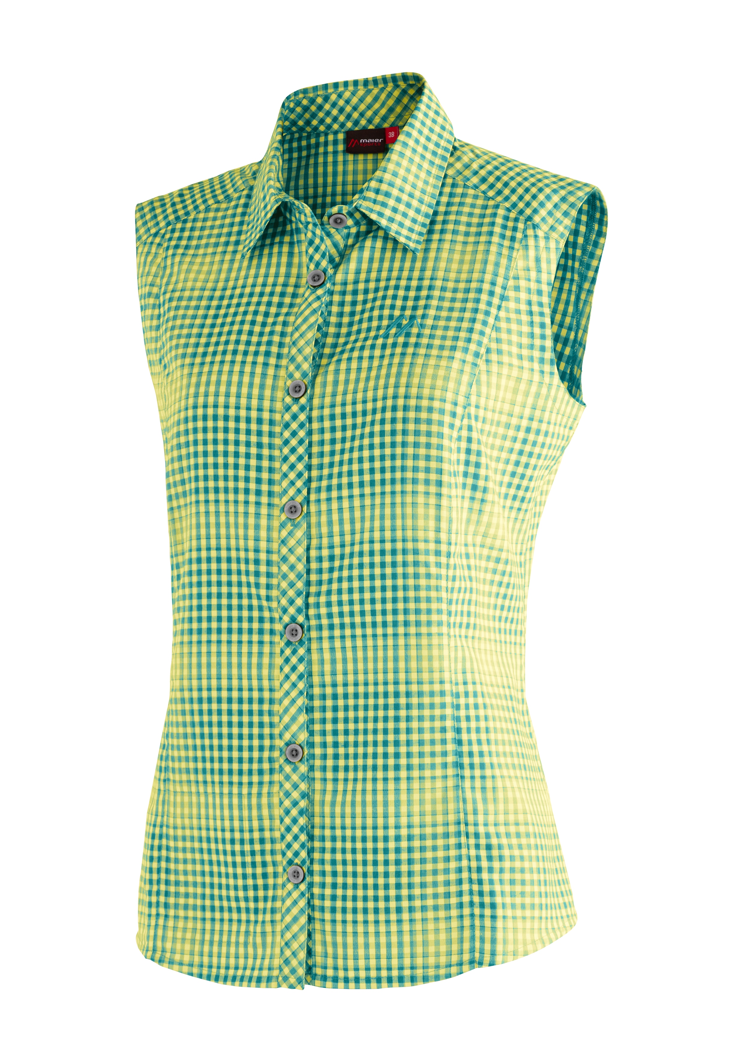 Maier Sports Funktionsbluse "Paloma" ärmellose Damen Bluse, sommerliches Blusen-Shirt, Karobluse, Reg. Fit