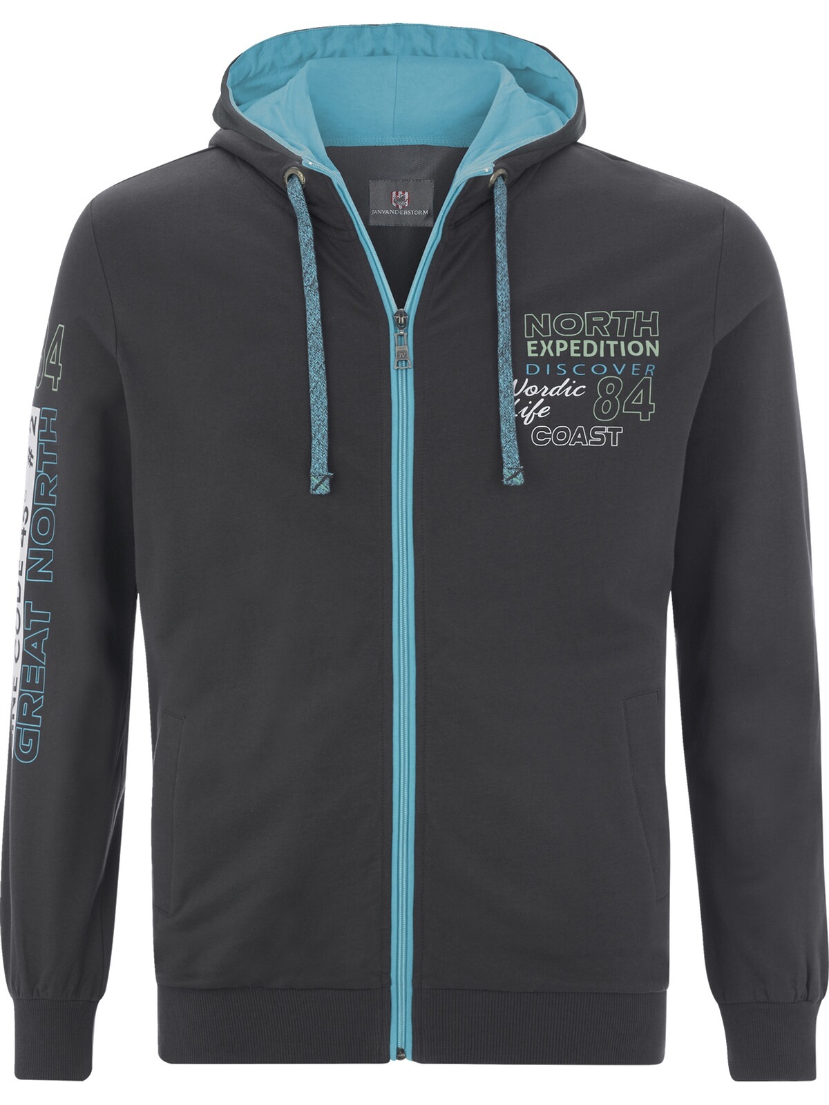 Jan Vanderstorm Kapuzensweatjacke »Sweatjacke RODERICH«, aus atmungsaktiver Baumwolle