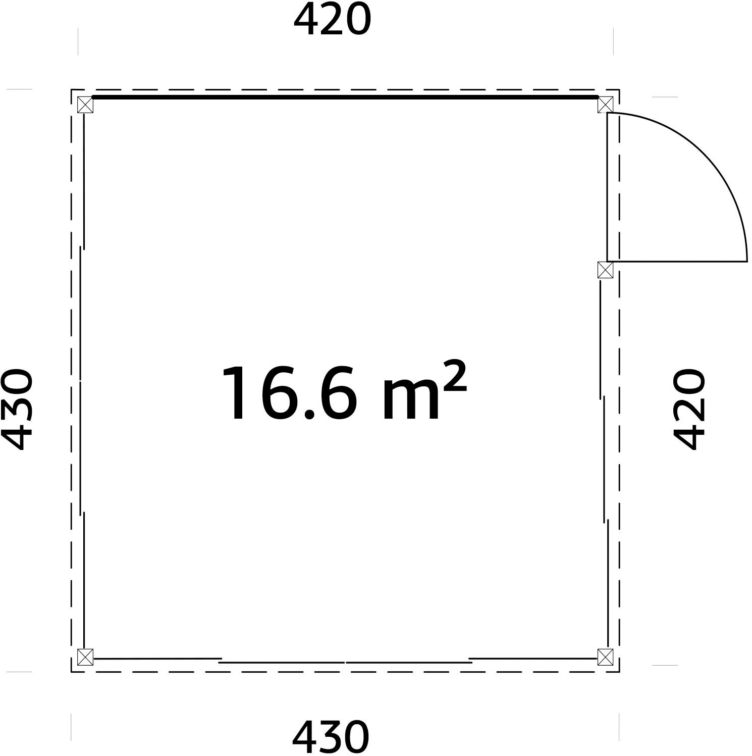 Palmako Holzpavillon »Saga 16,6 m² Slide Plus« BxTxH: 430x430x276 cm