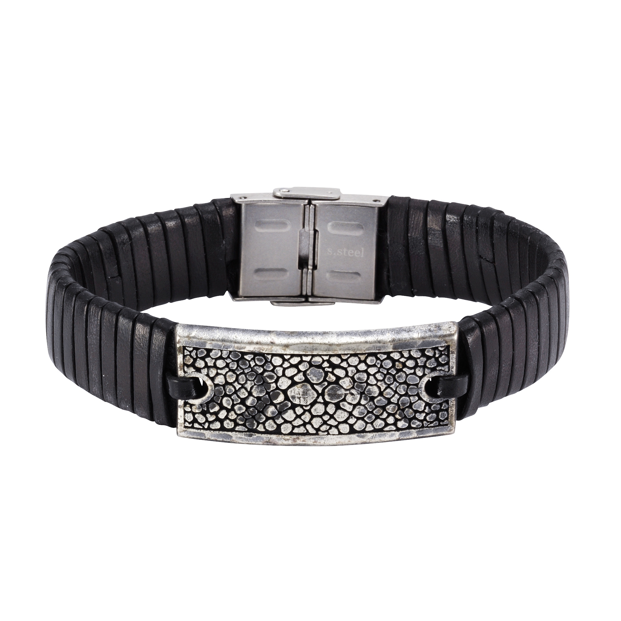 BAUR schwarz Armband bestellen NOX | »Leder Edelstahl«