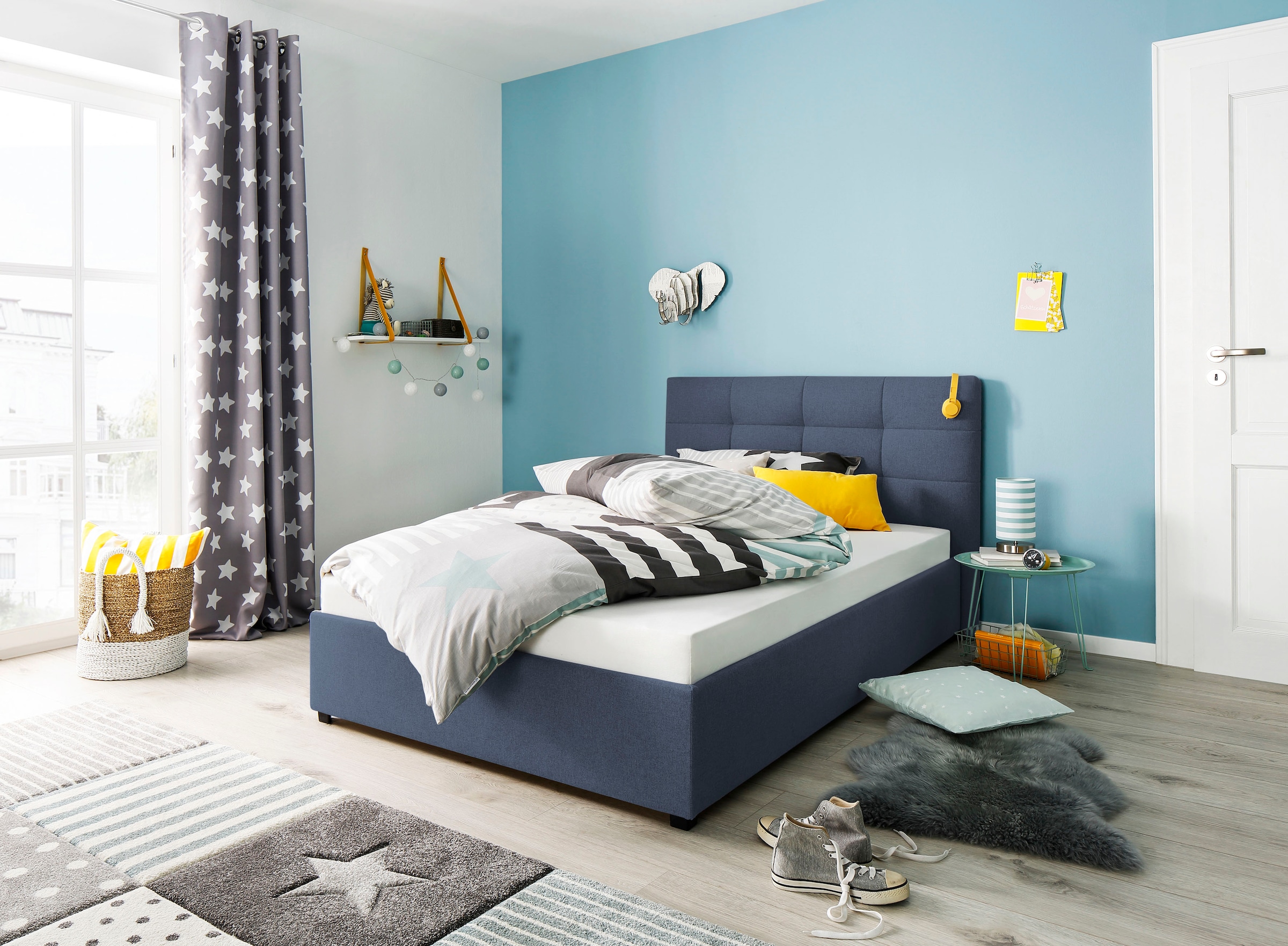 Home affaire Polsterbett "Endres" mit Bettkasten, wahlweise ohne Matratze/L günstig online kaufen