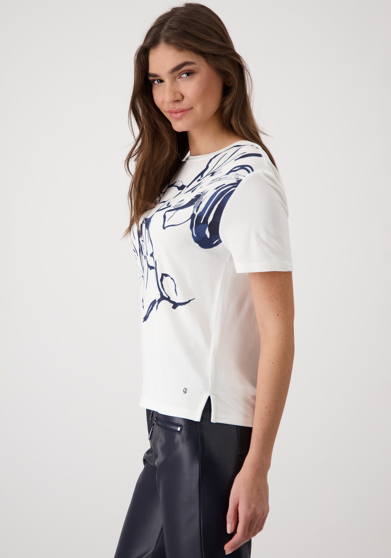 Monari Rundhalsshirt, mit Blumendruck