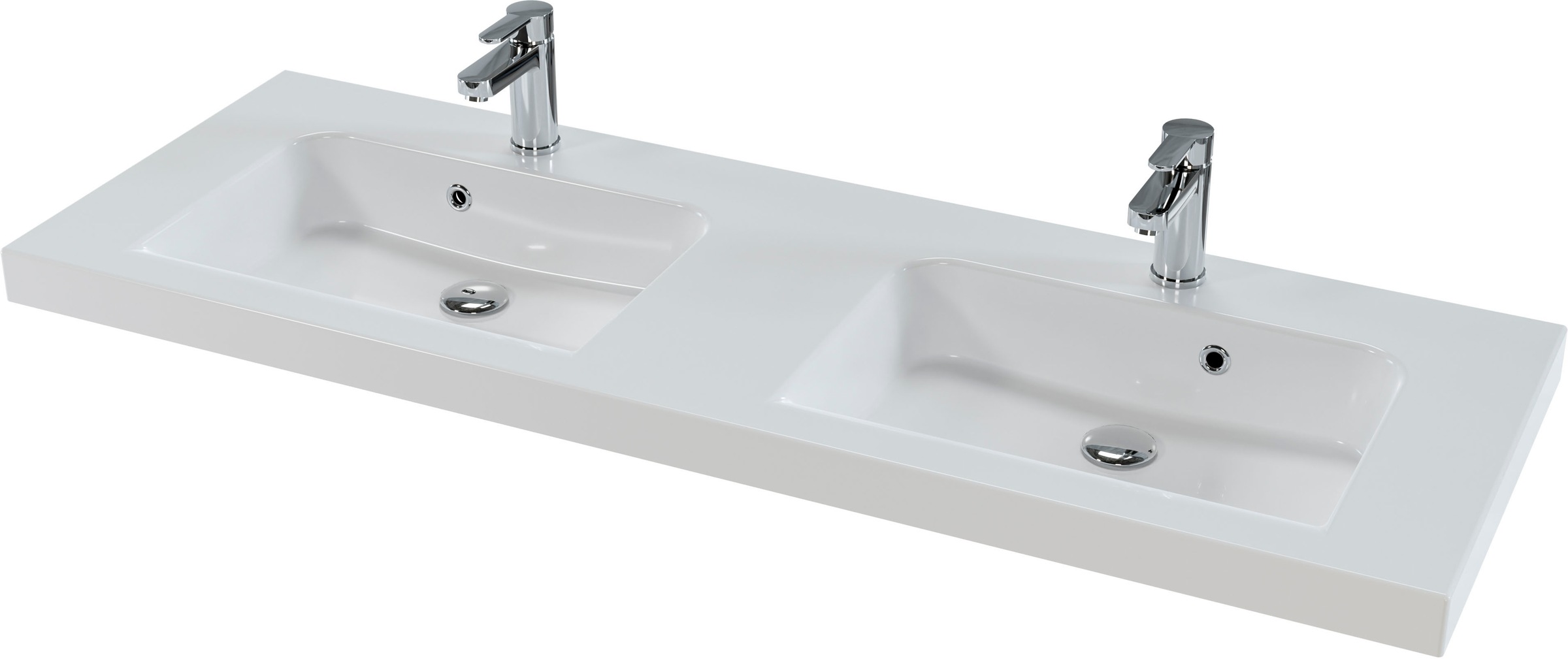 Saphir Badmöbel-Set »Balto 2-teilig Mineralmarmor-Doppelwaschtisch mit LED-Spiegel«, (2 St.), Waschplatz 150 cm breit, 4 Schubladen, inkl. Schubladendämpfer