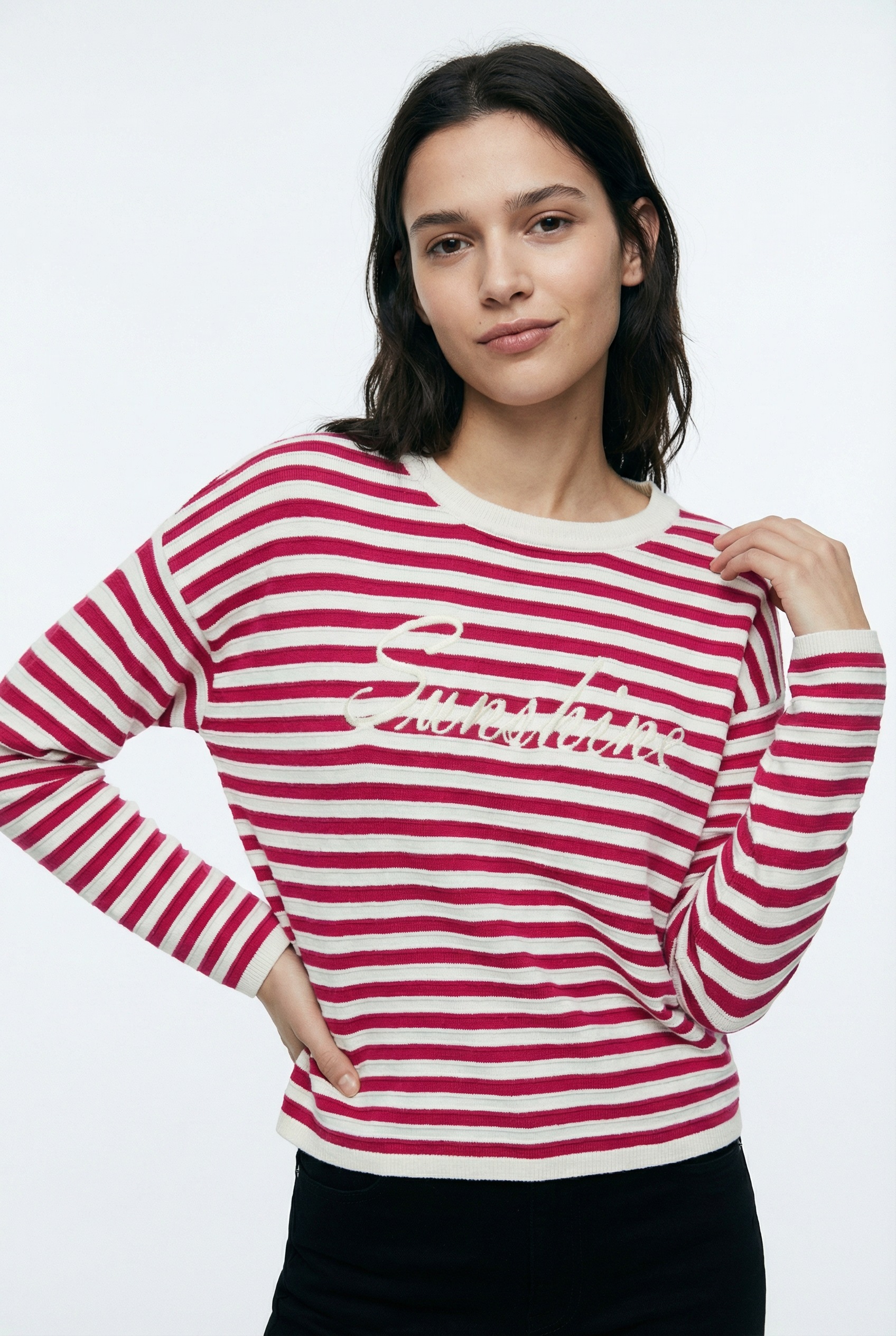 Vero Moda Strickpullover "VMAPPLE LS O-NECK PULLOVER BOO" mit trendigem "Su günstig online kaufen