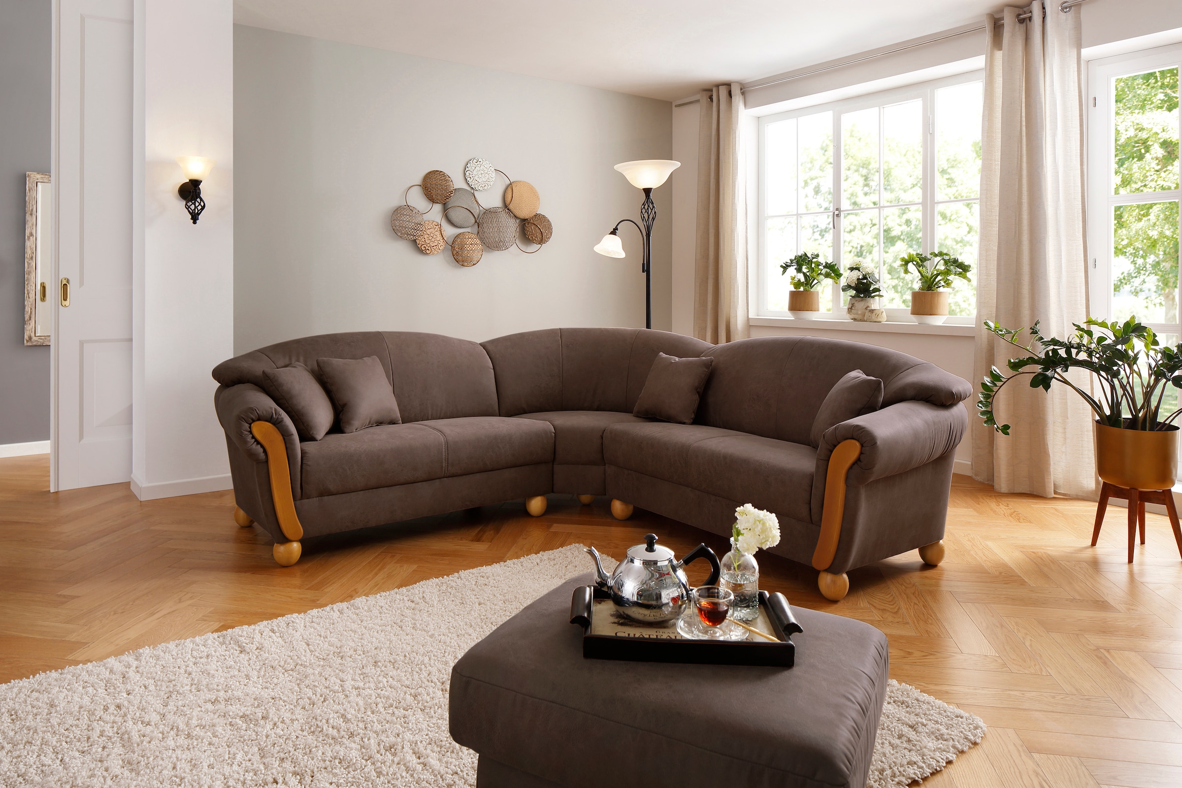 Ecksofa »Milano Vintage, L-Form«, mit Federkern, Bezug in Vintageoptik, incl. 4...