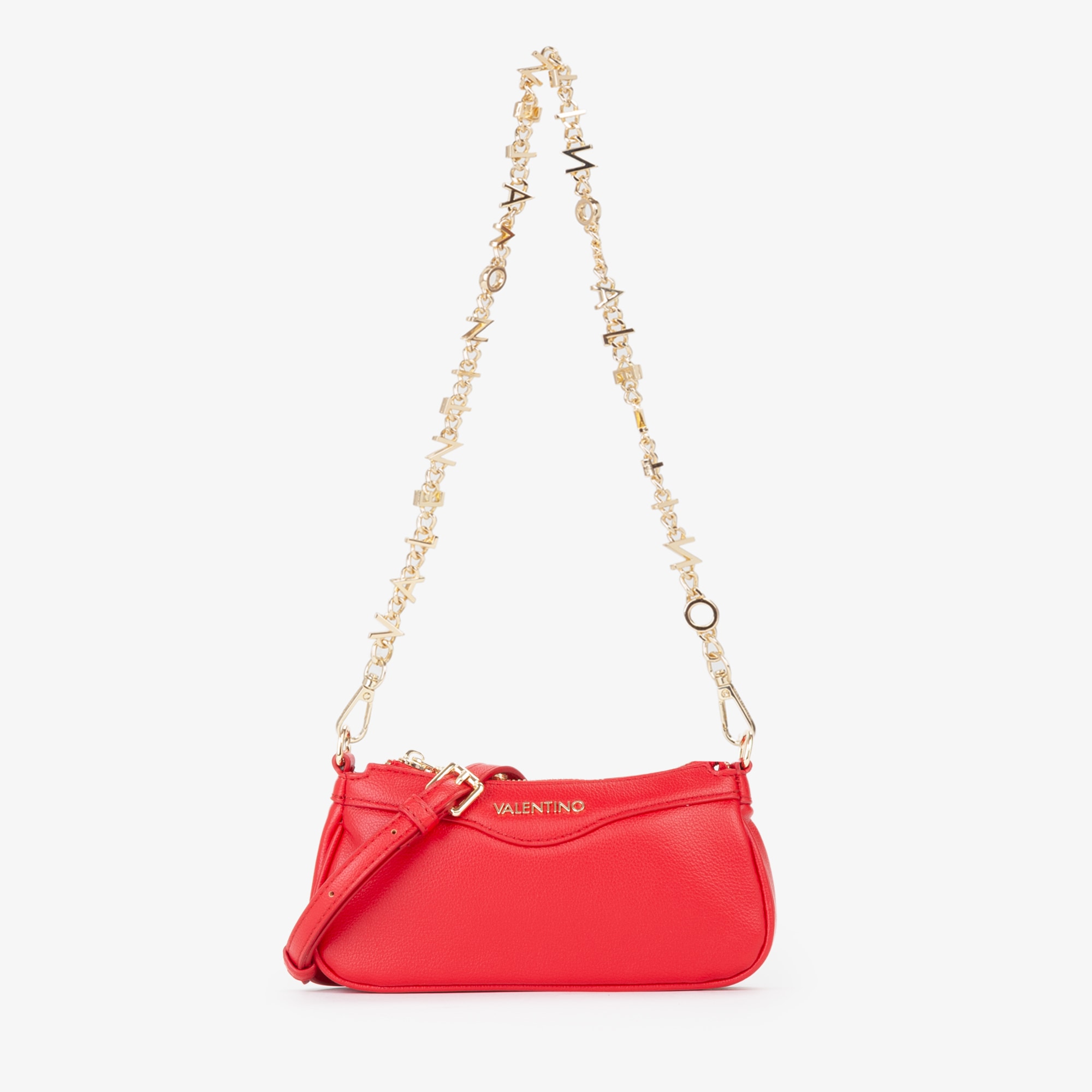 VALENTINO BAGS Schultertasche "ELLY" Damen Abendtasche mit markanter Logoverzierung an der Umhängekette