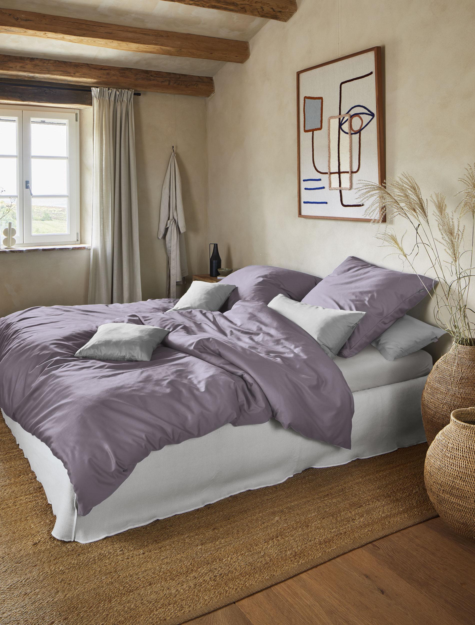 Irisette Bettwäsche "Premium Satin Bettwäsche Paris" 3 hochwertige Uni Premium Bettwäsche mit Reißverschluss, 100% Baumwolle