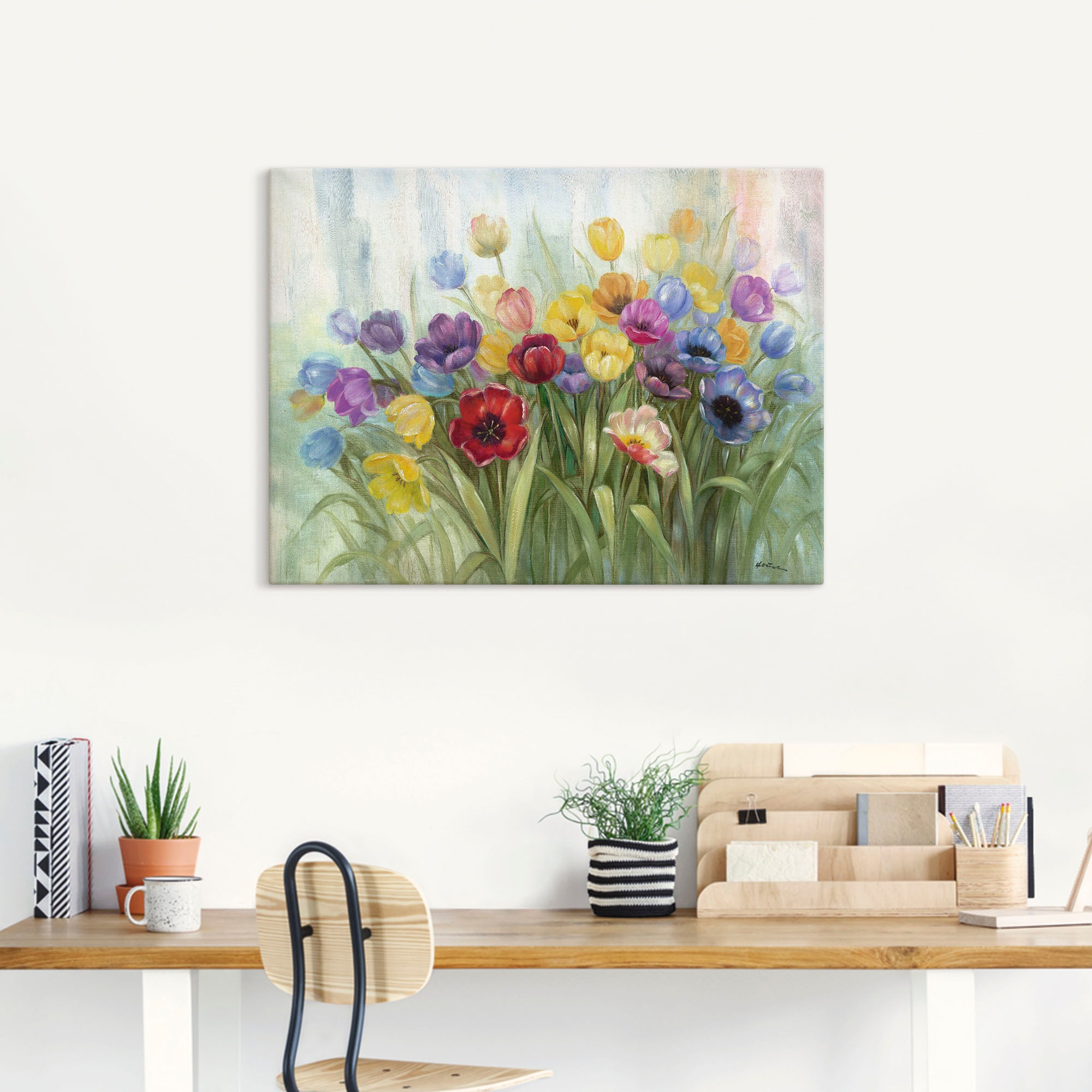 Artland Wandbild »Tulpenwiese I«, Blumenwiese, (1 St.), als Leinwandbild, Poster in verschied. Größen