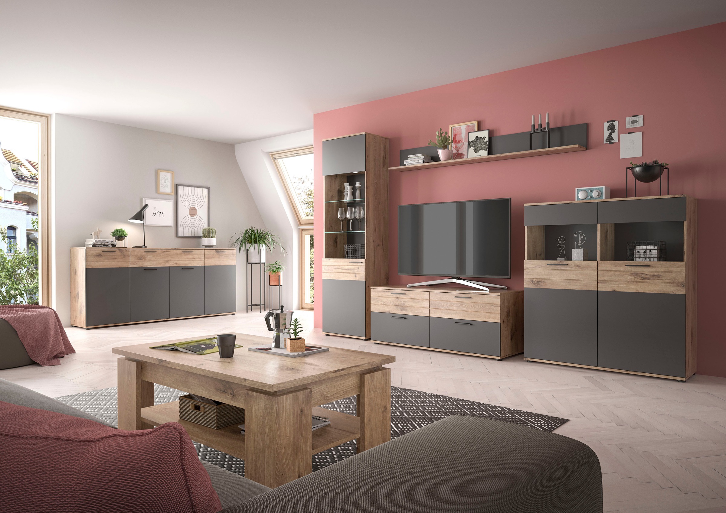 Home affaire Vitrine "Riga" Höhe 122 cm günstig online kaufen