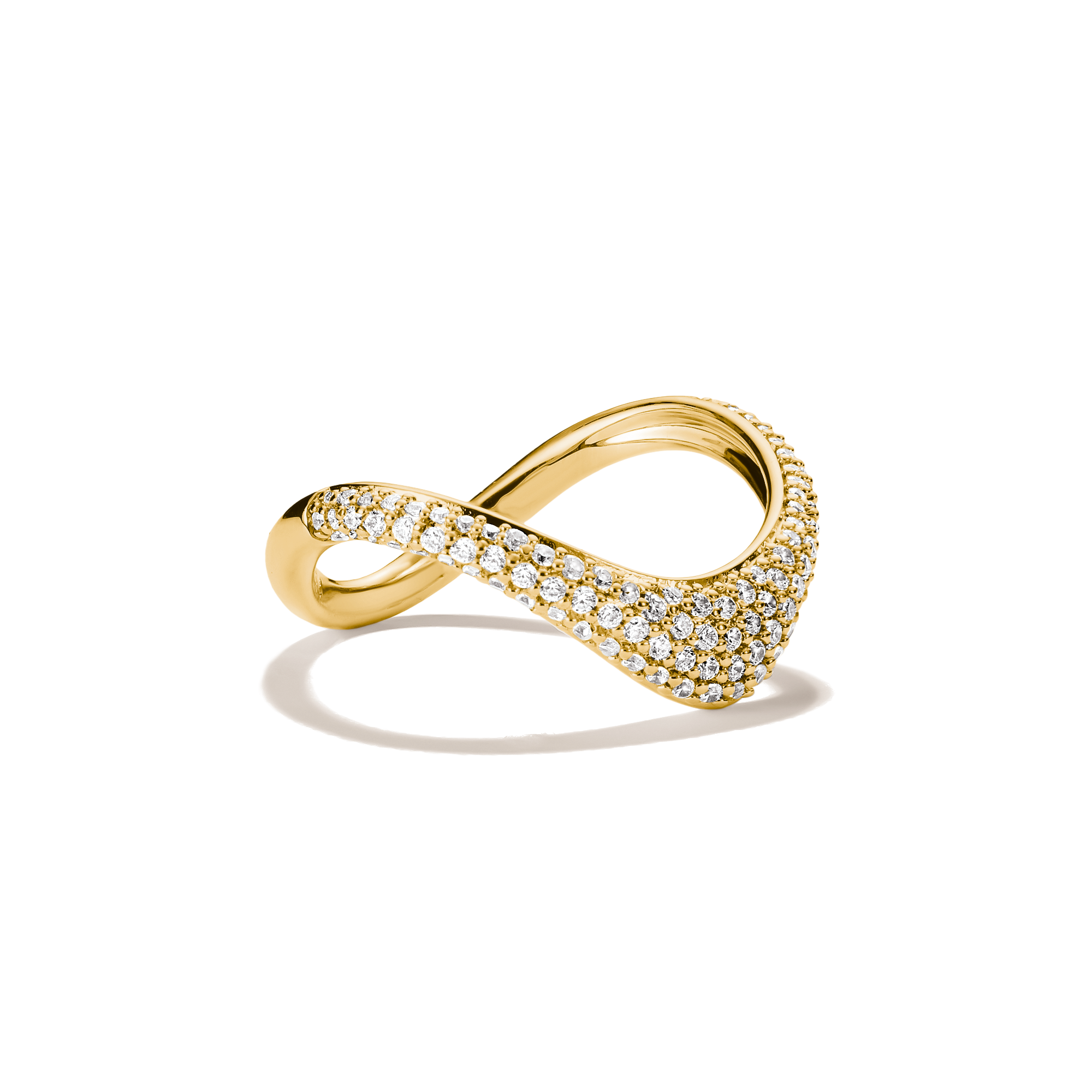 THOMAS SABO Fingerring »Fluid Elegance Ring Pavé gelbgoldfarben« mit Zirkonia (synth.)
