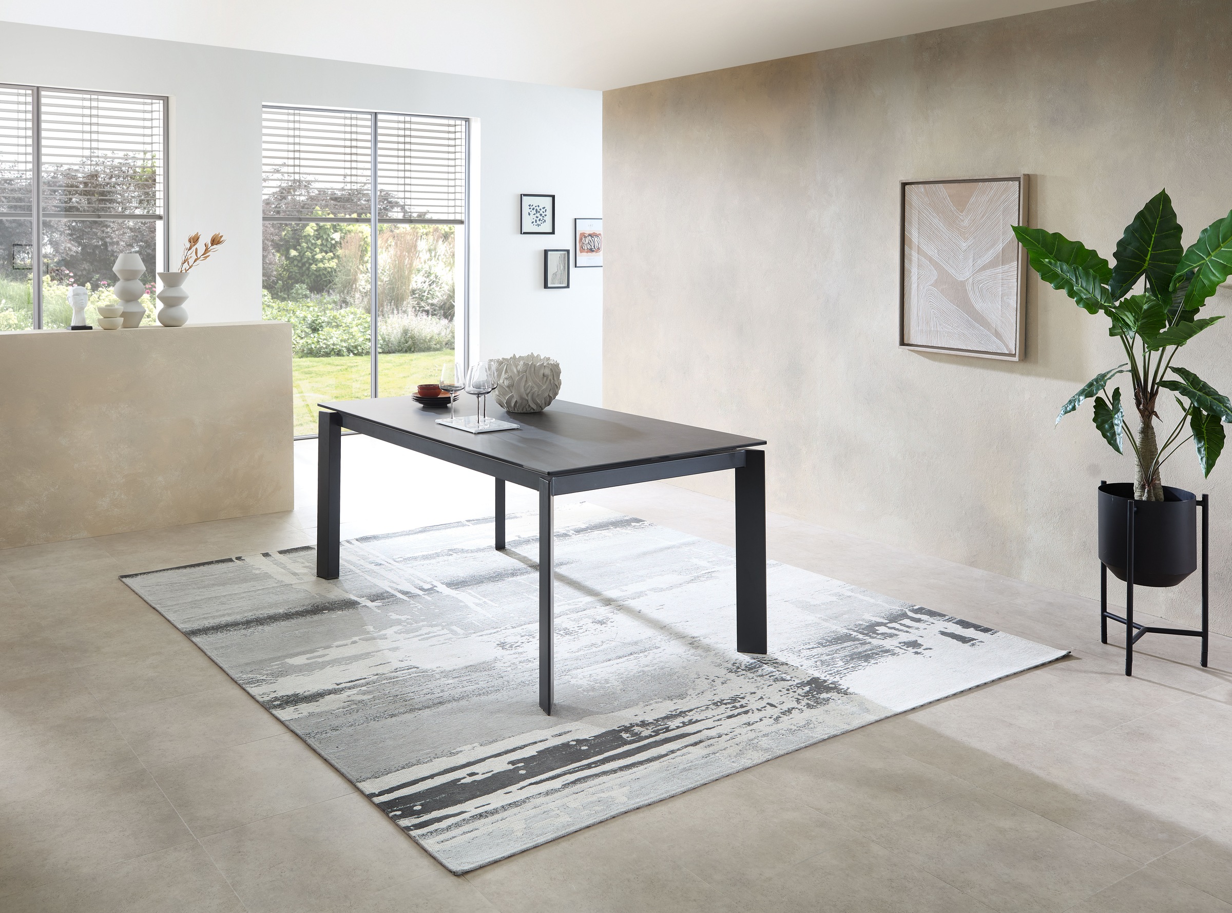 Stolkom Esstisch »Paul Esszimmertisch Keramik, ausziehbar auf 240 cm, BxHxT 180x76x95 cm«, Keramikoberfläche, Tischplatte ausziehbar von 180 auf 240 cm