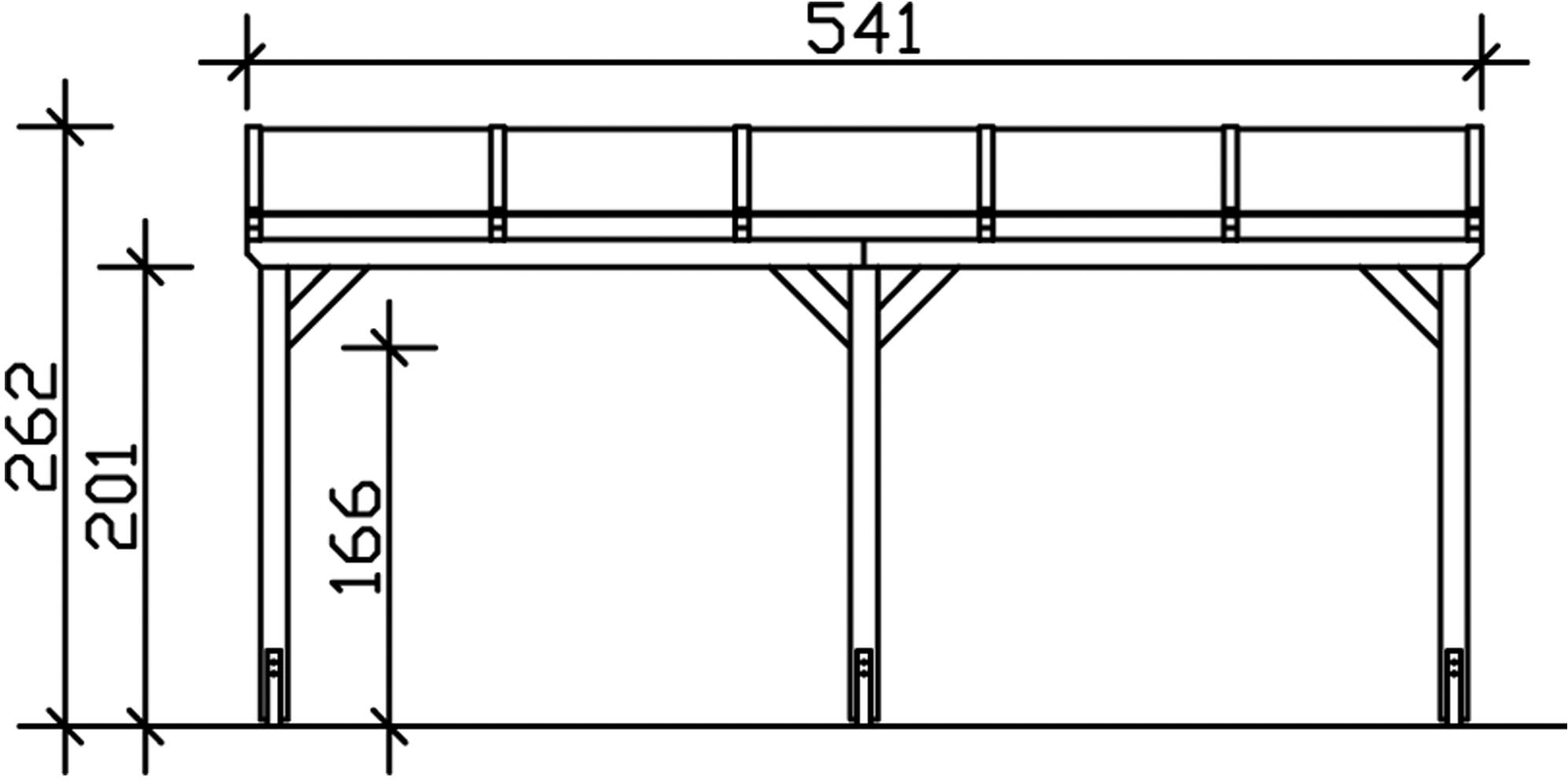 Skanholz Einzelcarport »Vogtland«, Holz, 276 cm, Anthrazit