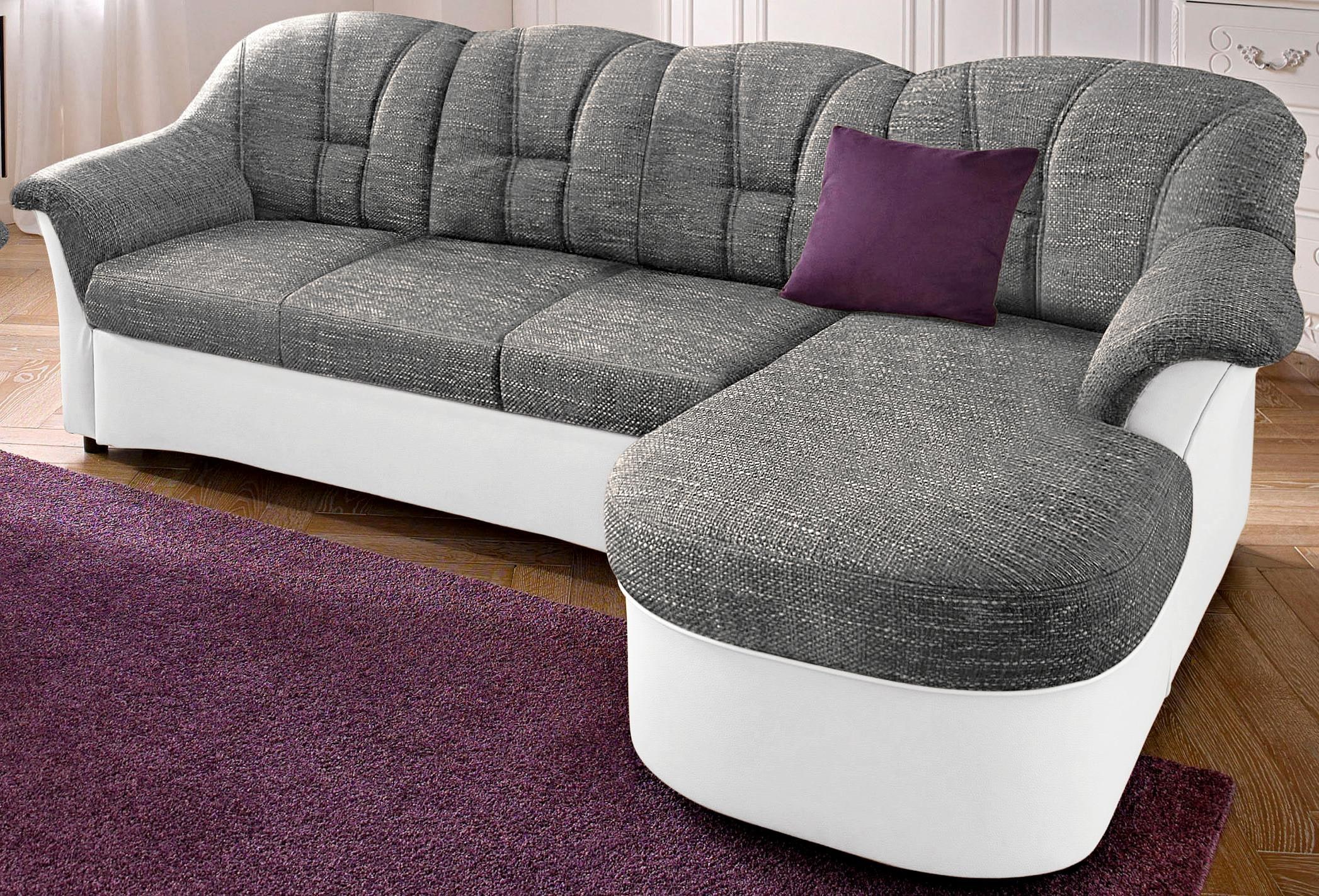 DOMO collection Ecksofa "FLORES Schlafsofa, 233x142x86 cm, L-Form" whlw. mit Bettfunktion, whlw. mit Federkern