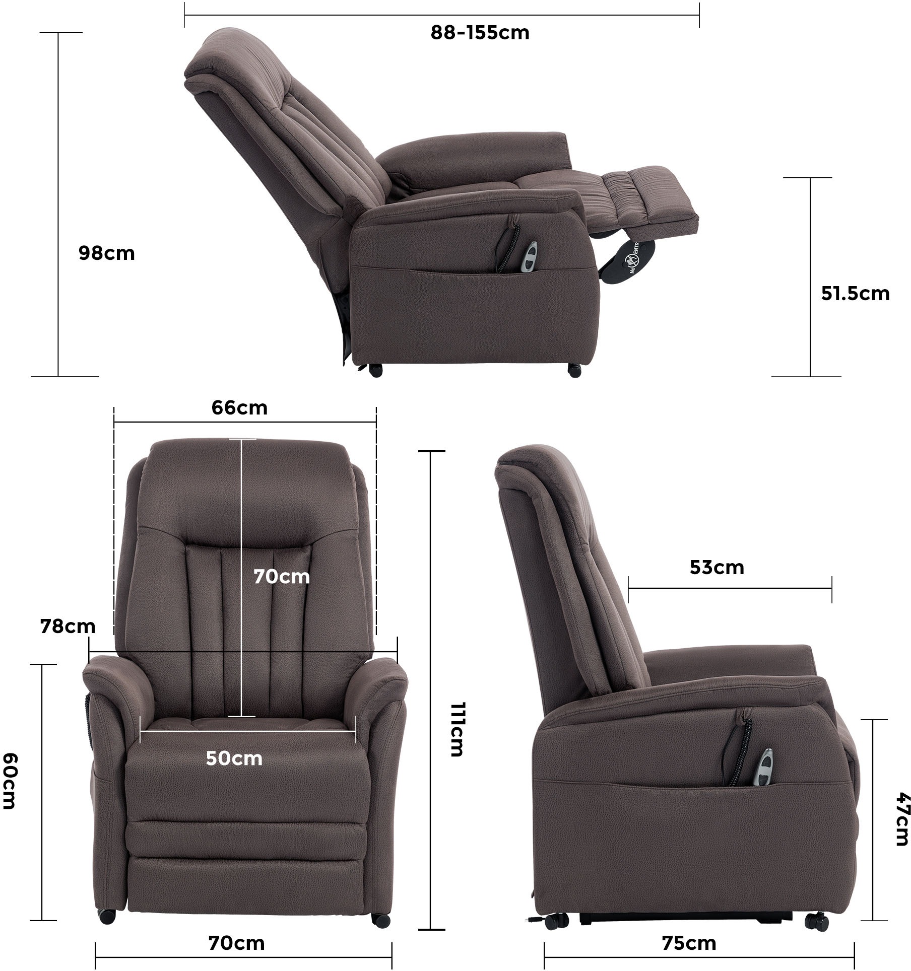 Duo Collection TV-Sessel »Siena mit elektrischer Aufstehhilfe« Relaxfunktion und Taschenfederkern mit Stahlwellenunterfederung