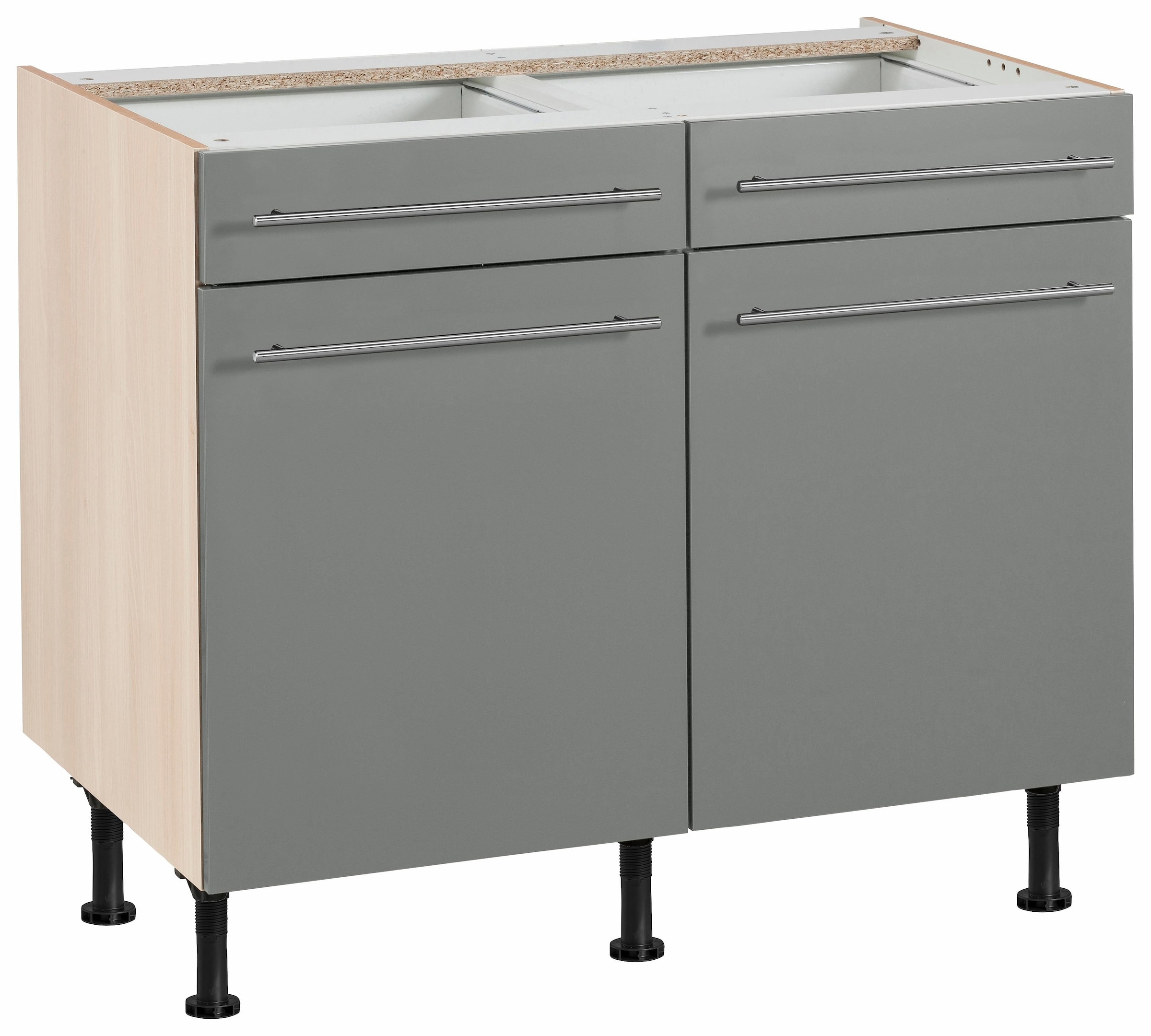 OPTIFIT Unterschrank "Bern", 100 cm breit, mit 2 Türen, 2 Schubkästen, höhenverstellbare Füße