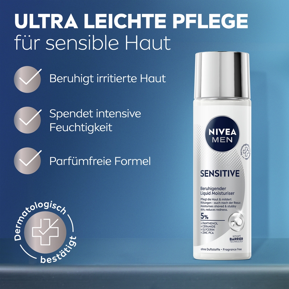 Nivea Men Feuchtigkeitsgel »NIVEA MEN Sensitive Beruhigender Liquid Moisturizer«