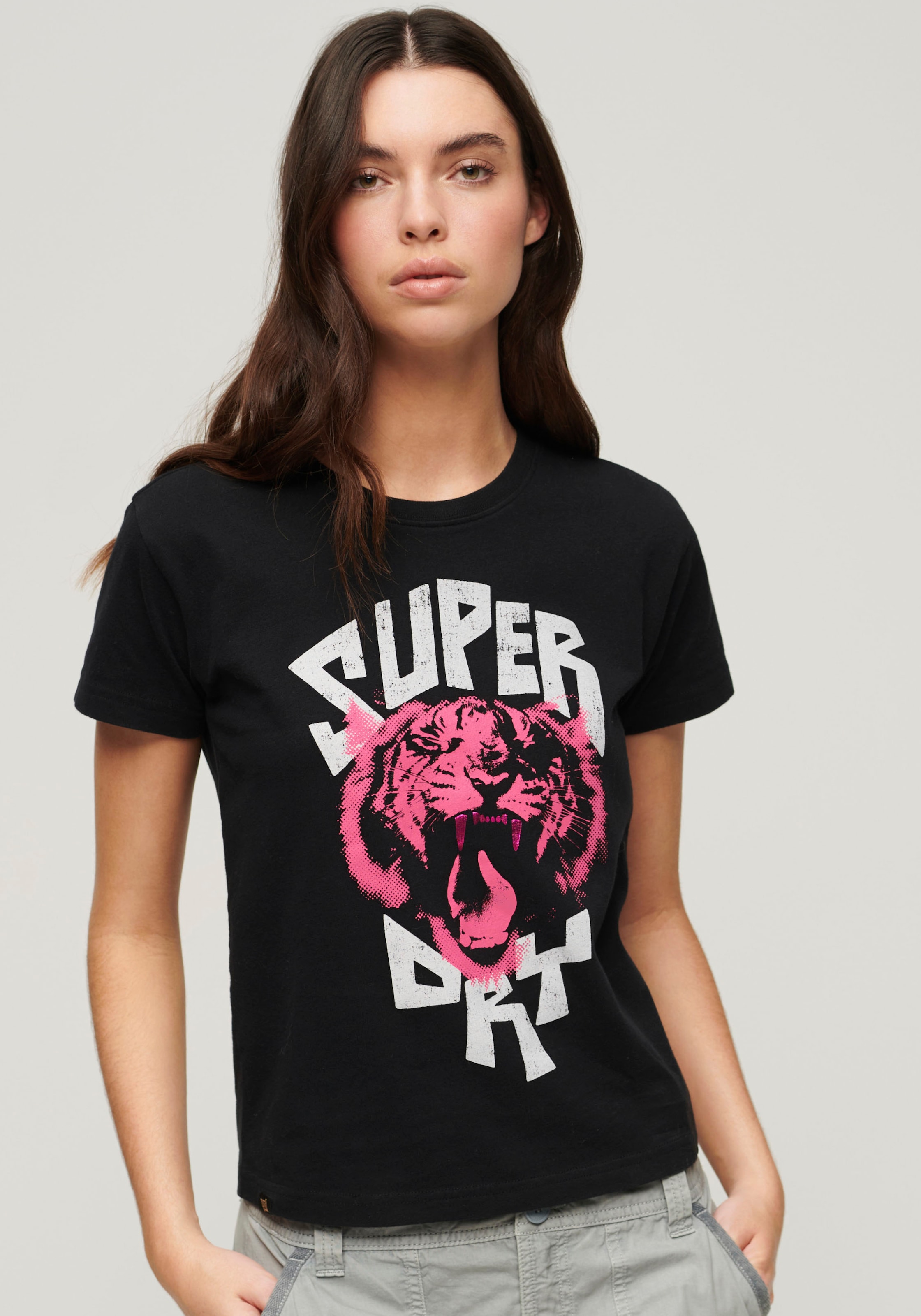 Superdry Kurzarmshirt »LO-FI ROCK GRAPHIC FITTED TEE«