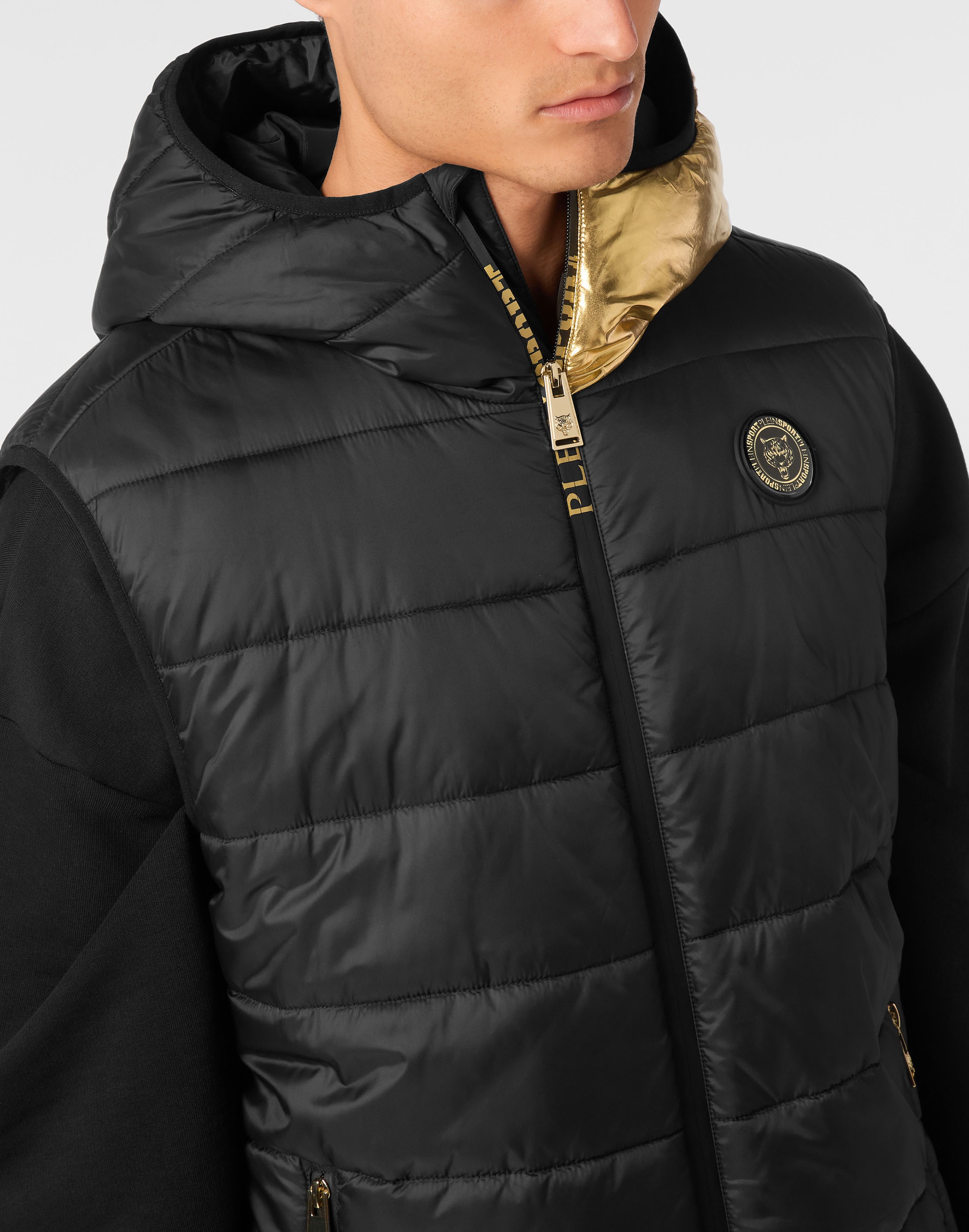 PLEIN SPORT Kurzweste »Vest Hoodie Laminated Scratch«