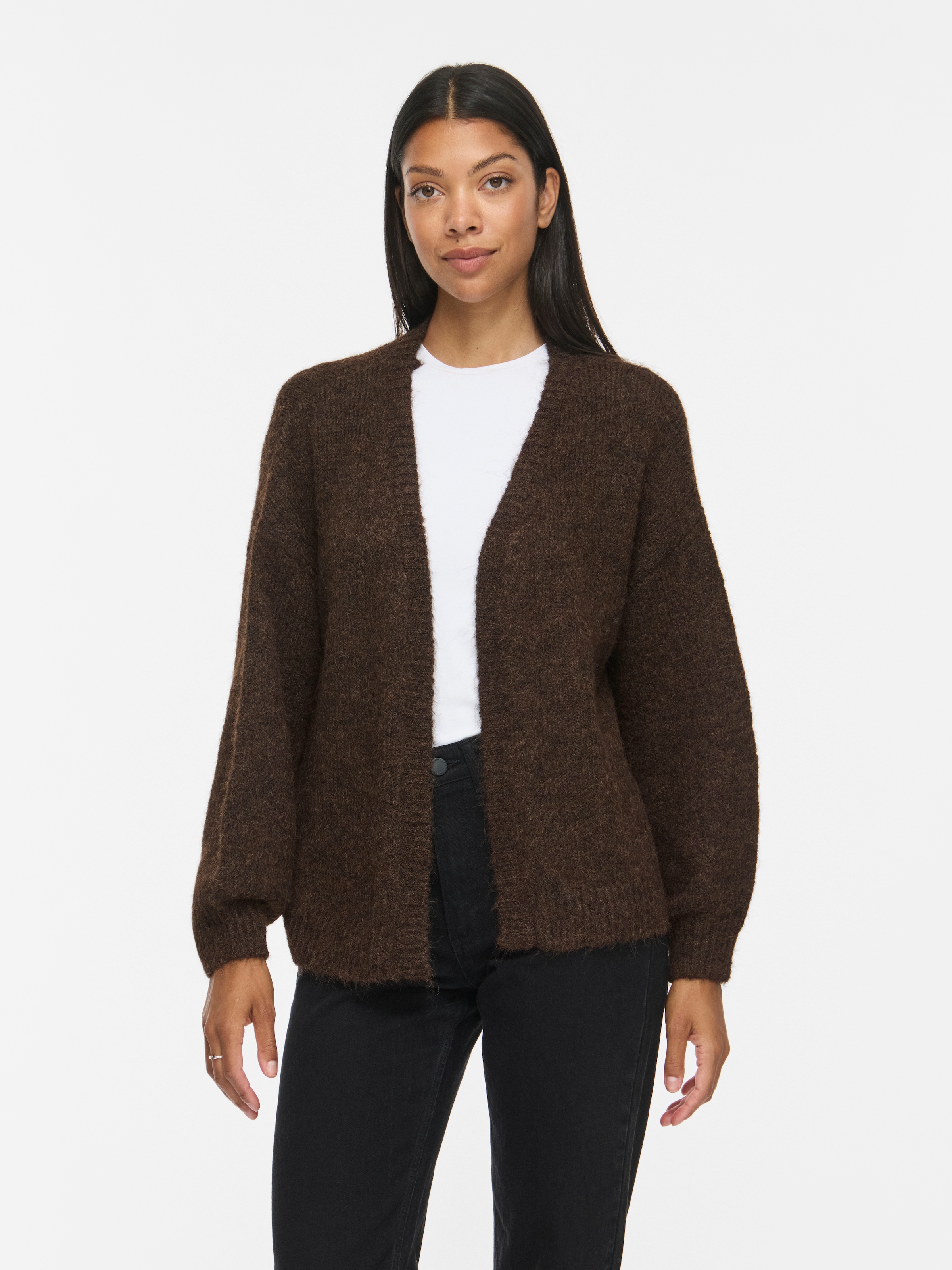 Vila Strickjacke "VILAMPE OPEN L/S KNIT CARDIGAN-NOOS" Materialmix, normal geschnitten