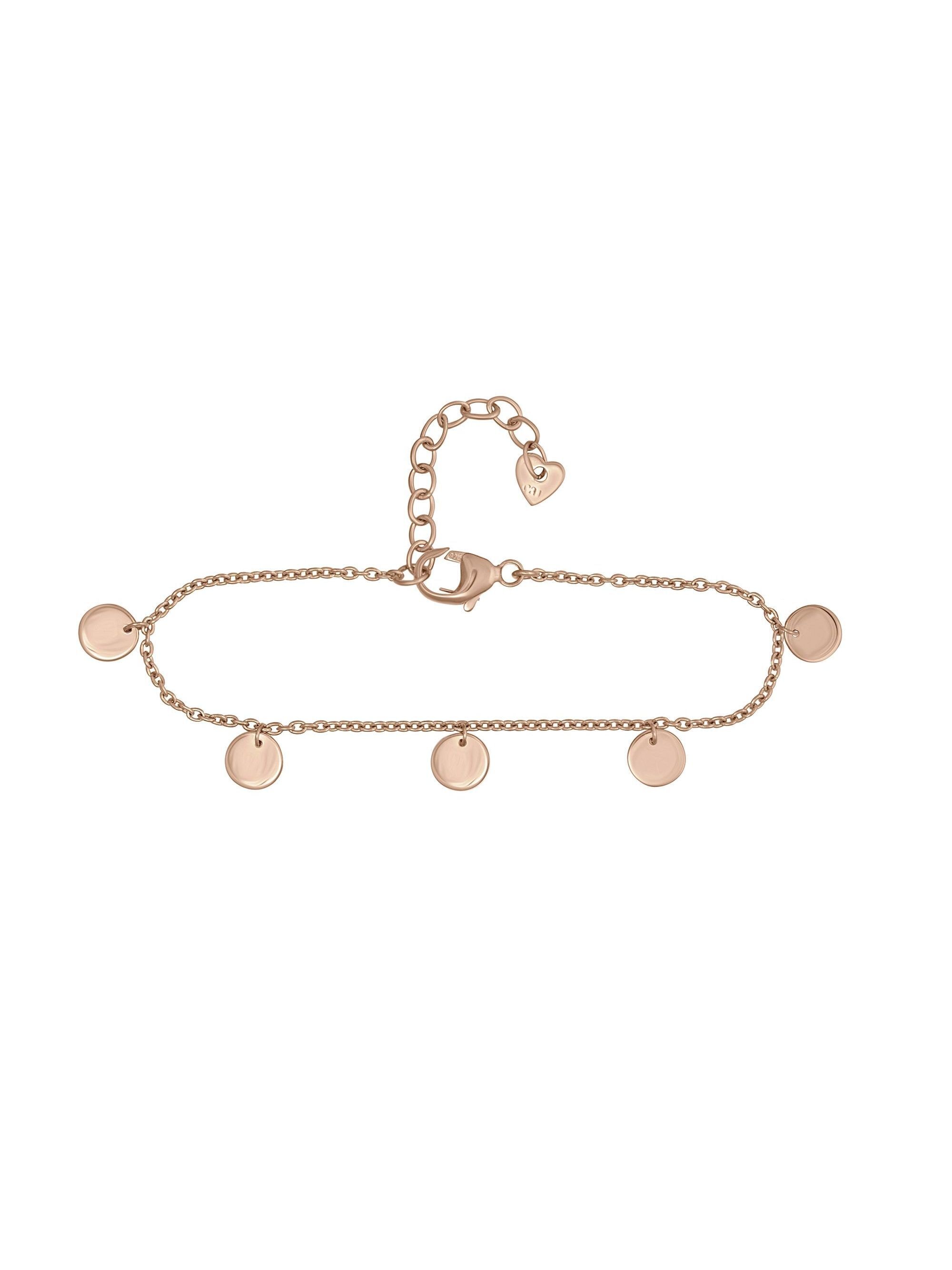 CAÏ Fußkette »925 Silber rosévergoldet Plättchen Boho«