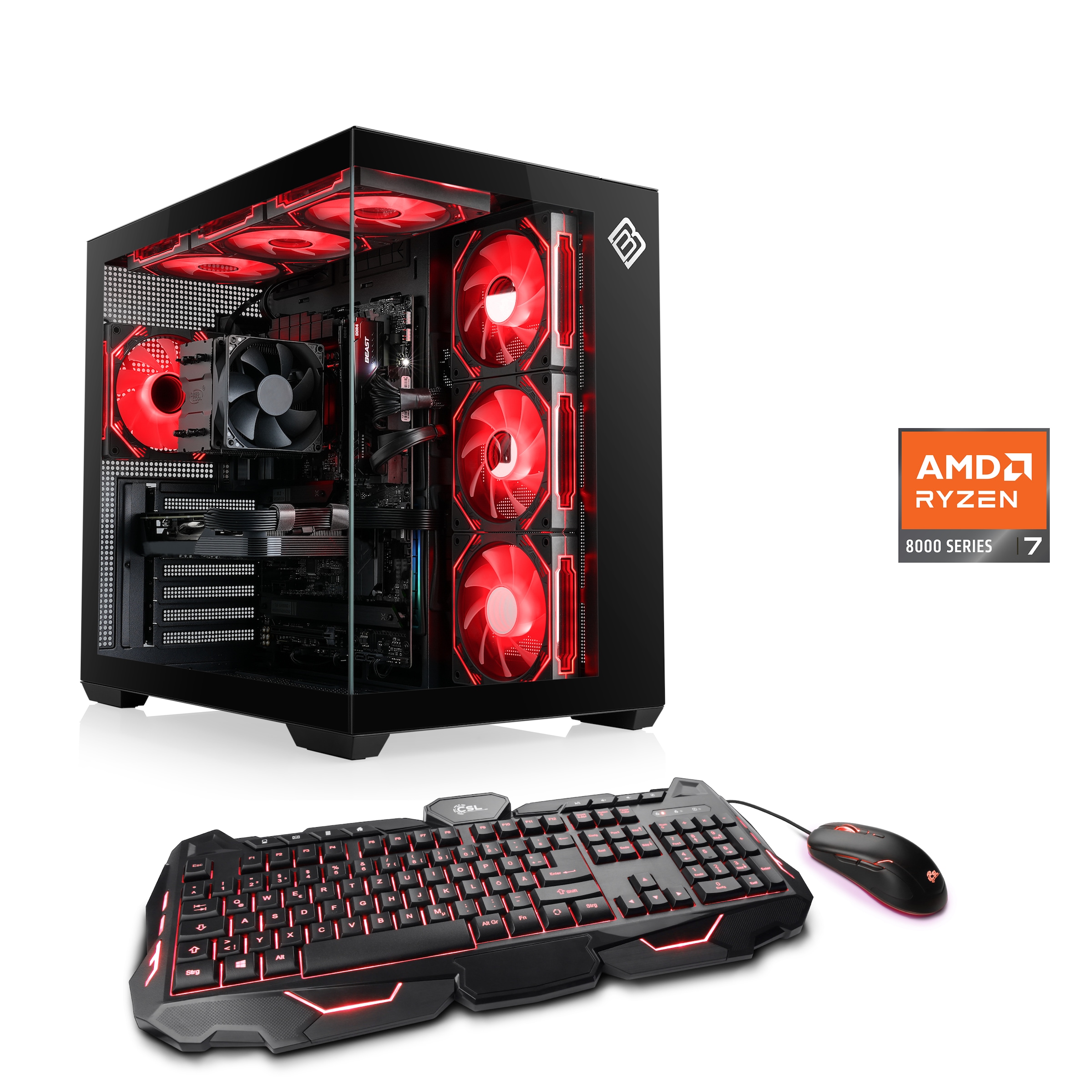 CSL PC "Vitrum Advanced V24506", schwarz, Microsoft Windows 11 Home (64 Bit), 16 GB RAM 500 GB SSD, Desktop-PCs, PC