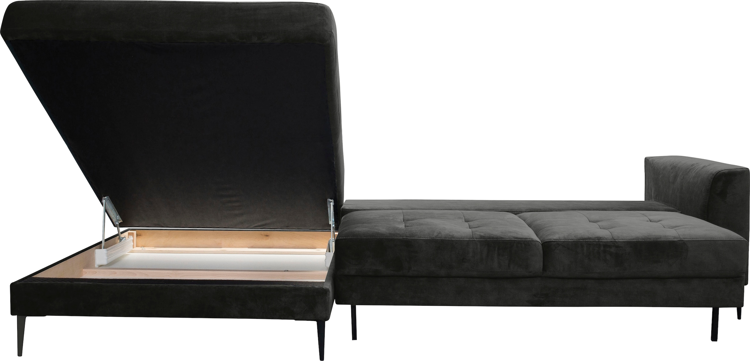 TRENDMANUFAKTUR Ecksofa »Luzi, wahlweise mit Schlaffunktion & Bettkasten. OTTOs Choice, L-Form«, Designsofa mit tollem Sitzkomfort, Metallfüße schwarz, Breite 280 cm
