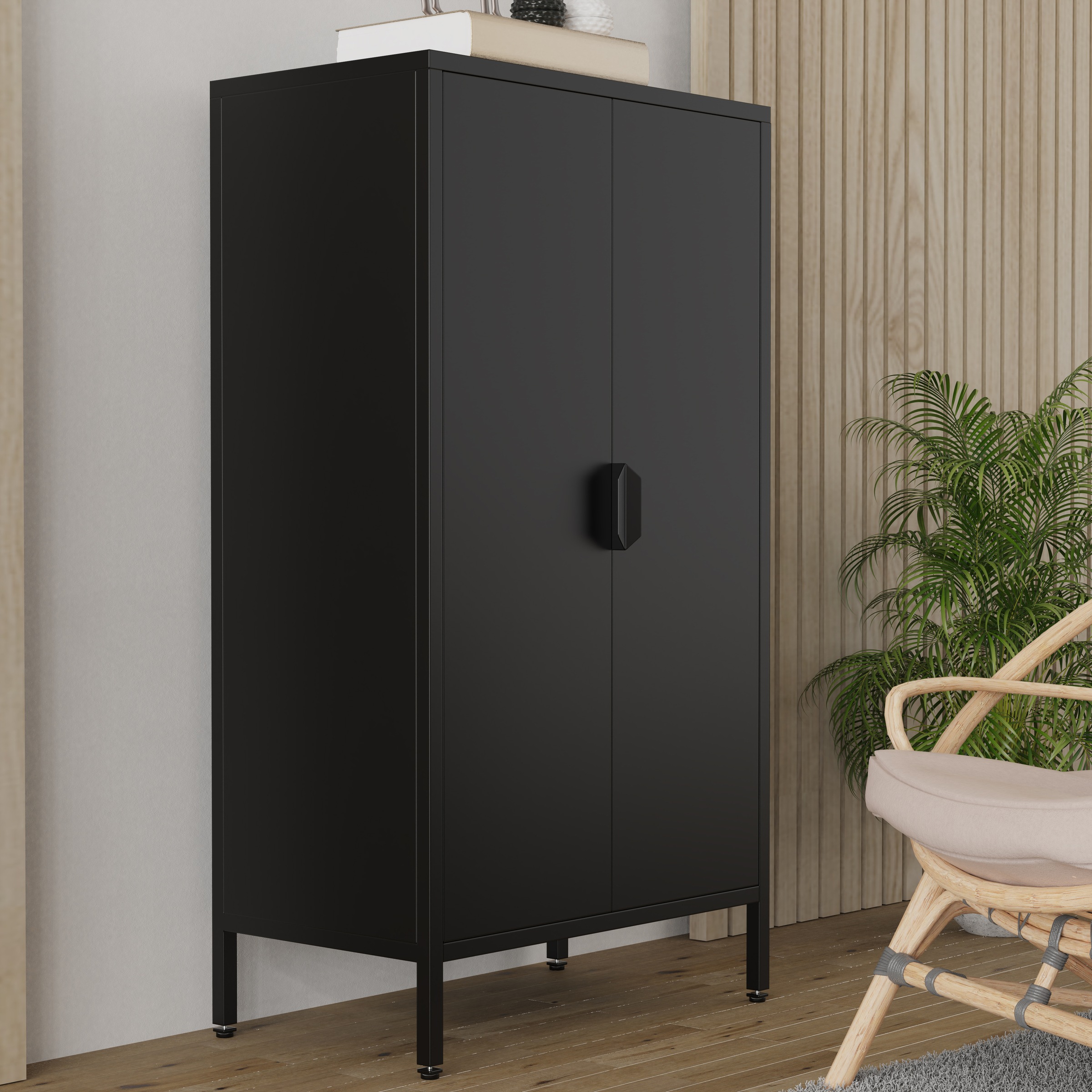VCM Kommode »Stahl Kommode Sideboard Schrank Drehtüren Flokas M« 1 Stk. tlg.